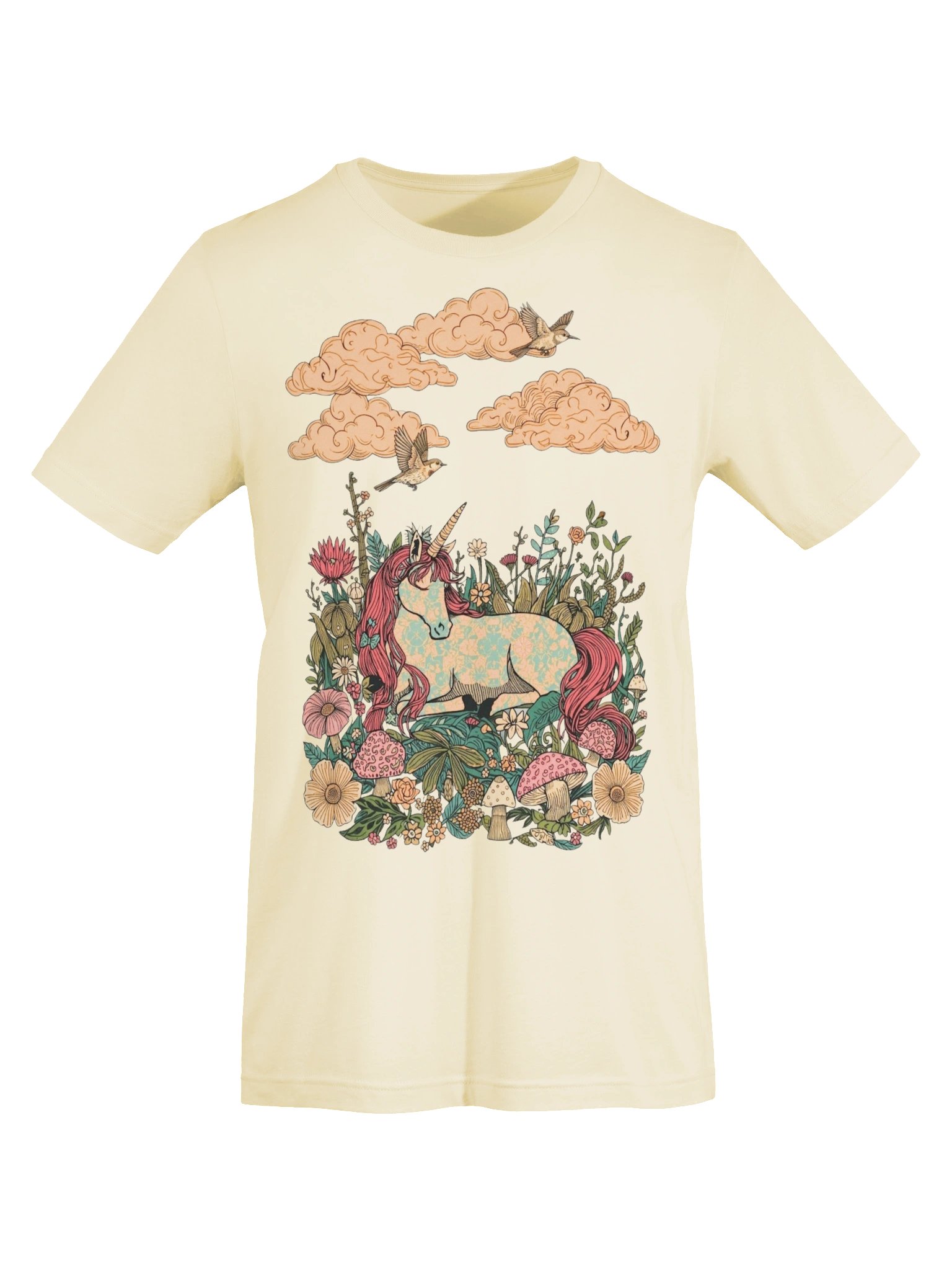 Retro Unicorn & Mystical Garden Tee, Nostalgic Fantasy Shirt product image (6)