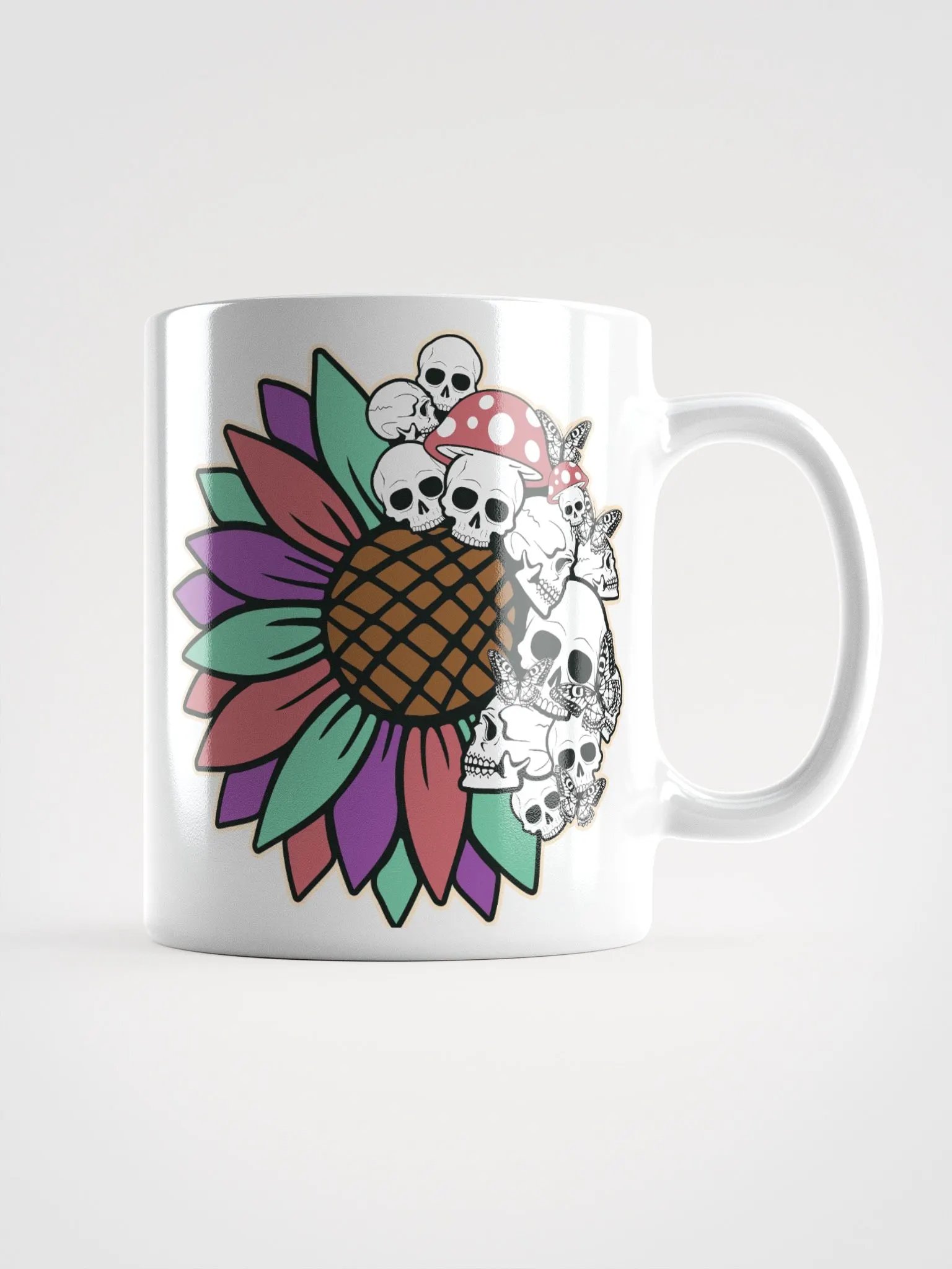 Rainbow Sunflower Skulls Mug product image (1)