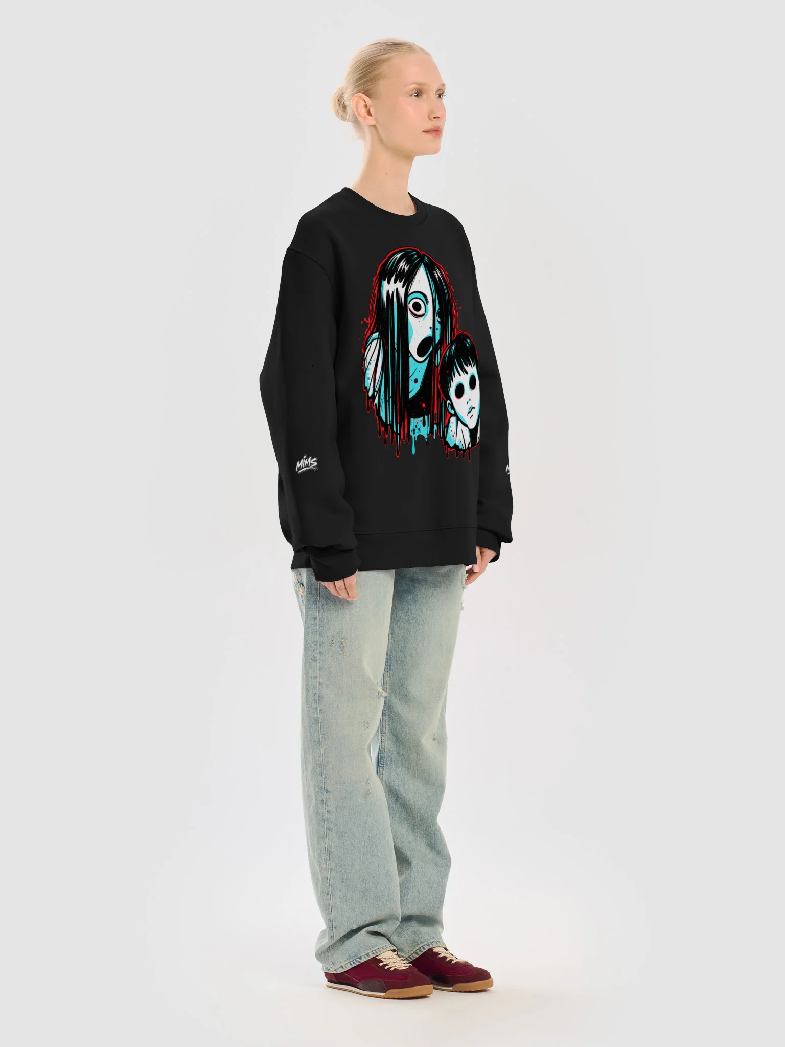 Cyan Horror Oversized Sweatshirt product image (33)