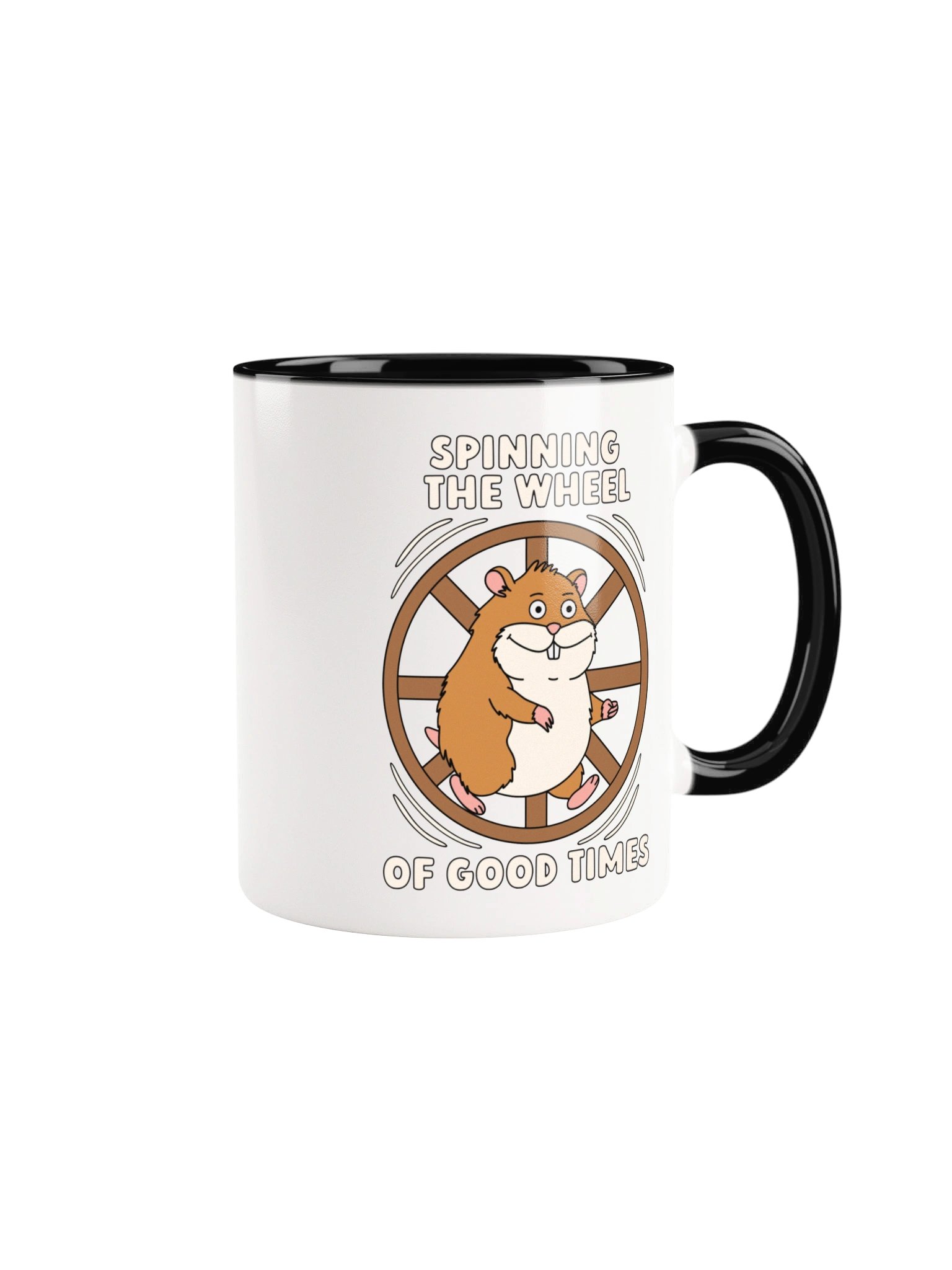 Spinning The Wheel Of Good Times Cute Silly Funny Hamster Mug product image (2)