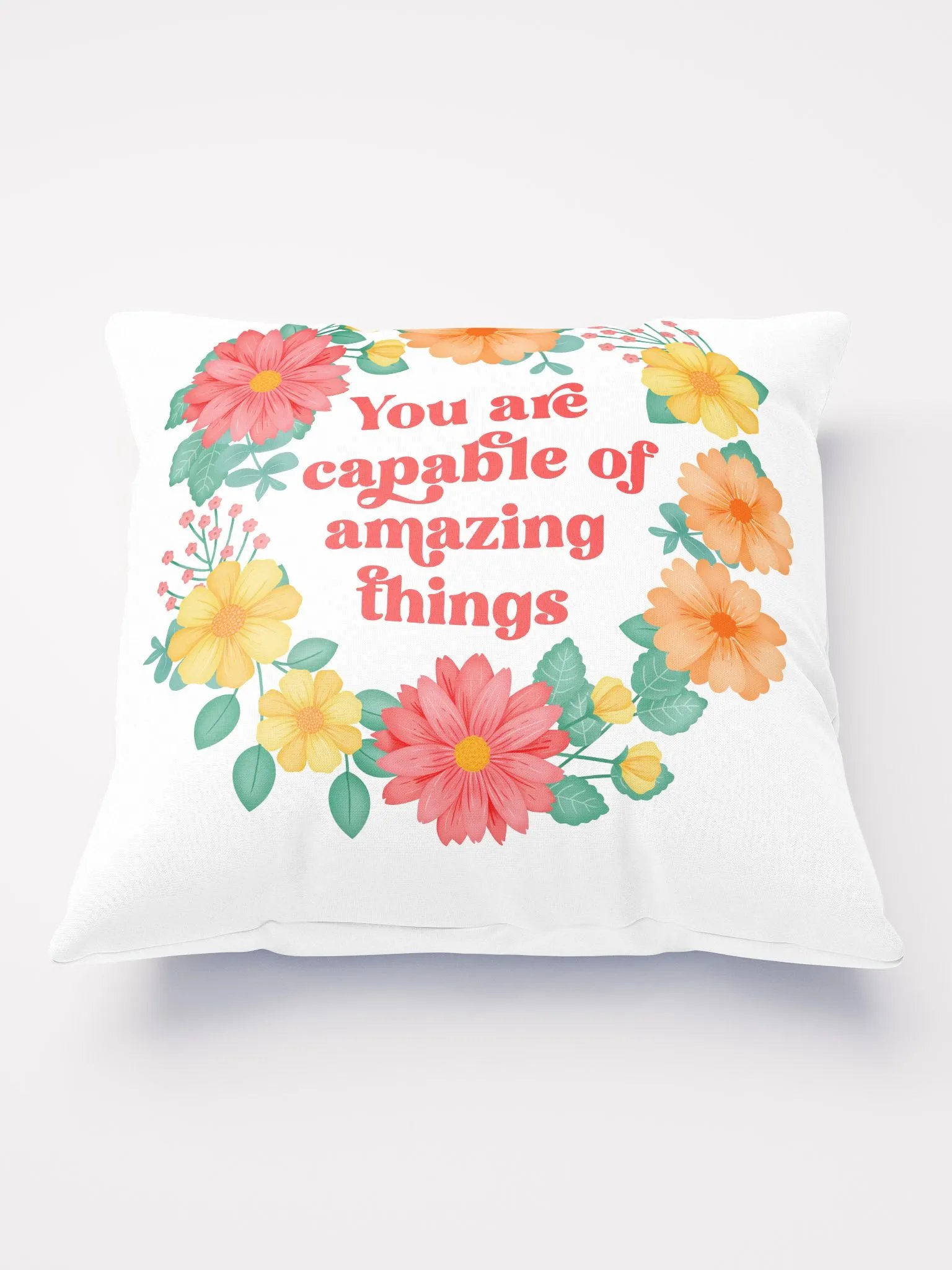You are capable of amazing things - Motivational Pillow White product image (2)