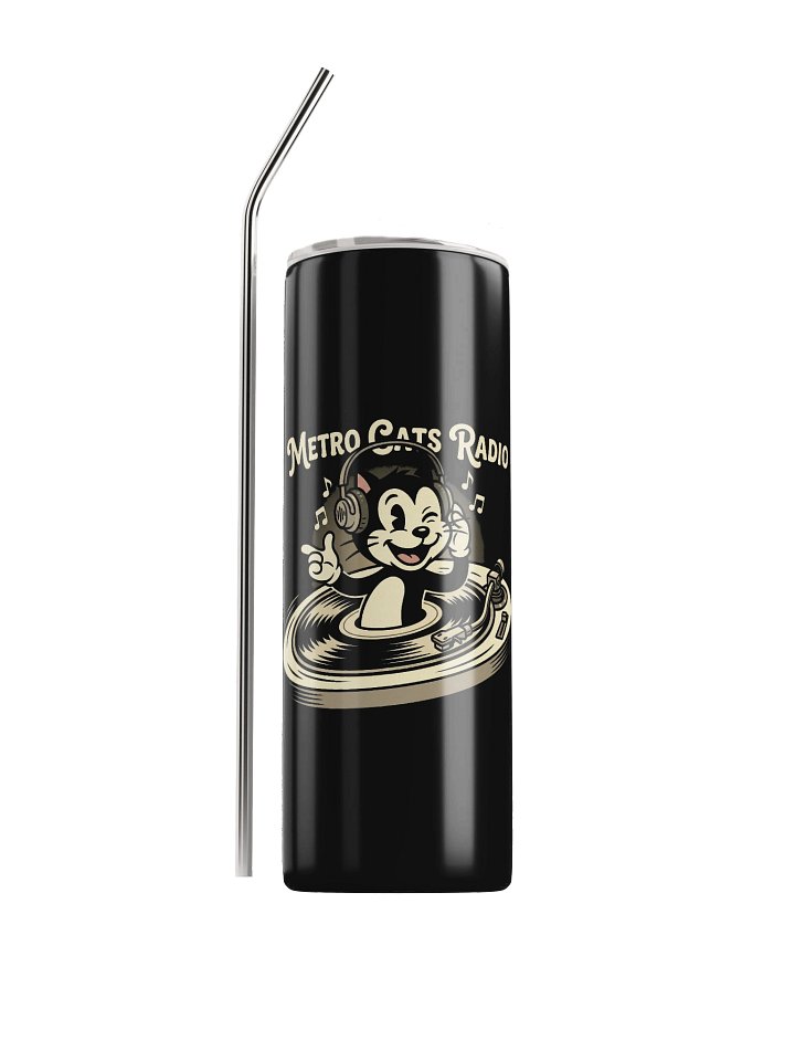 Metro Cats Radio Stainless Steel Tumbler: Purr-fect Music Style product image (1)