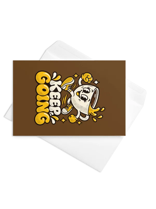 Keep Going Coffee Greeting Card | Retro Motivational Card product image (3)