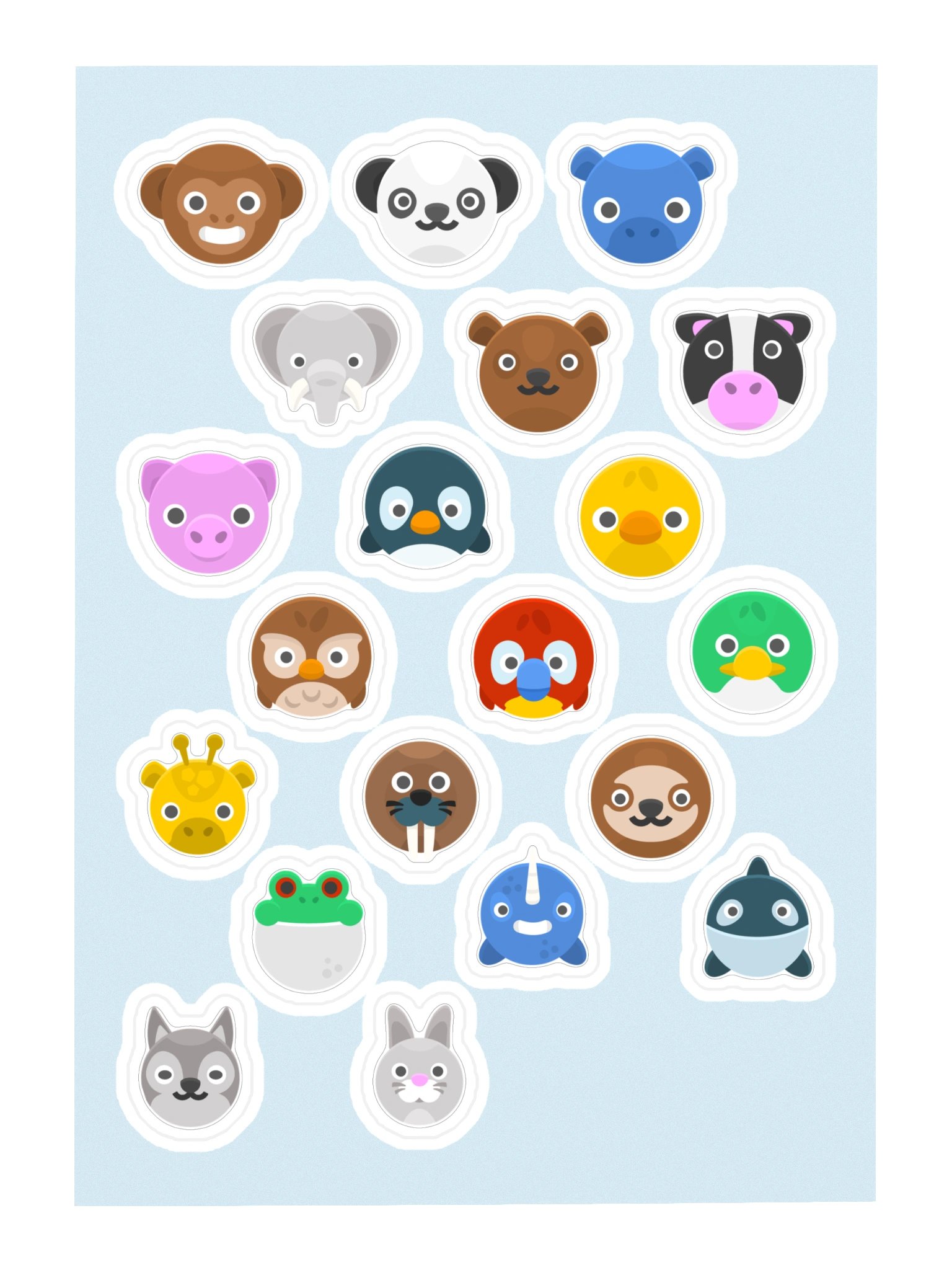 Animal Faces Sticker Sheet product image (3)