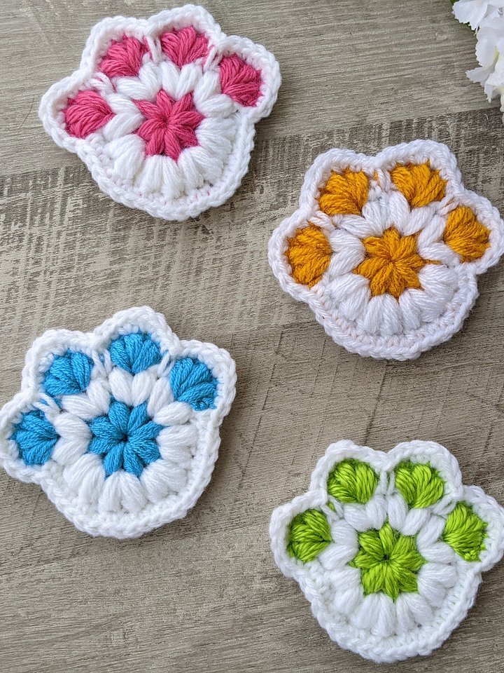 Crochet Paw Print Coaster Pattern product image (1)