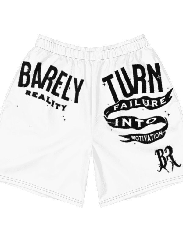 "TURN FAILURE INTO MOTIVATION" SHORTS (WHITE) product image (1)