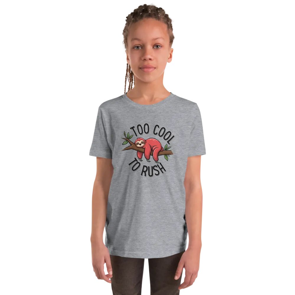 Too Cool To Rush Red Sloth Kids T Shirt product image (5)