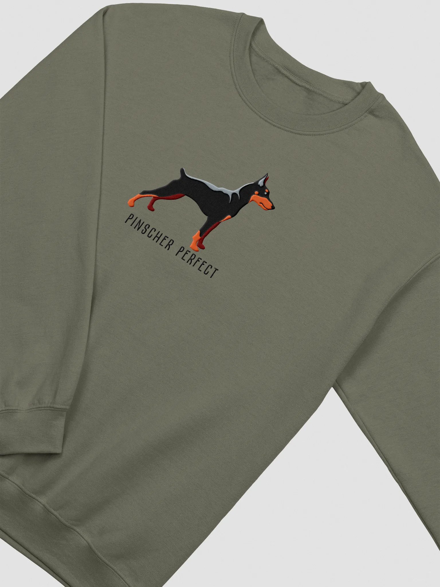 Pinscher Perfect Sweatshirt (Embroidered) of a Mini Pinscher(Black & Tan) product image (6)