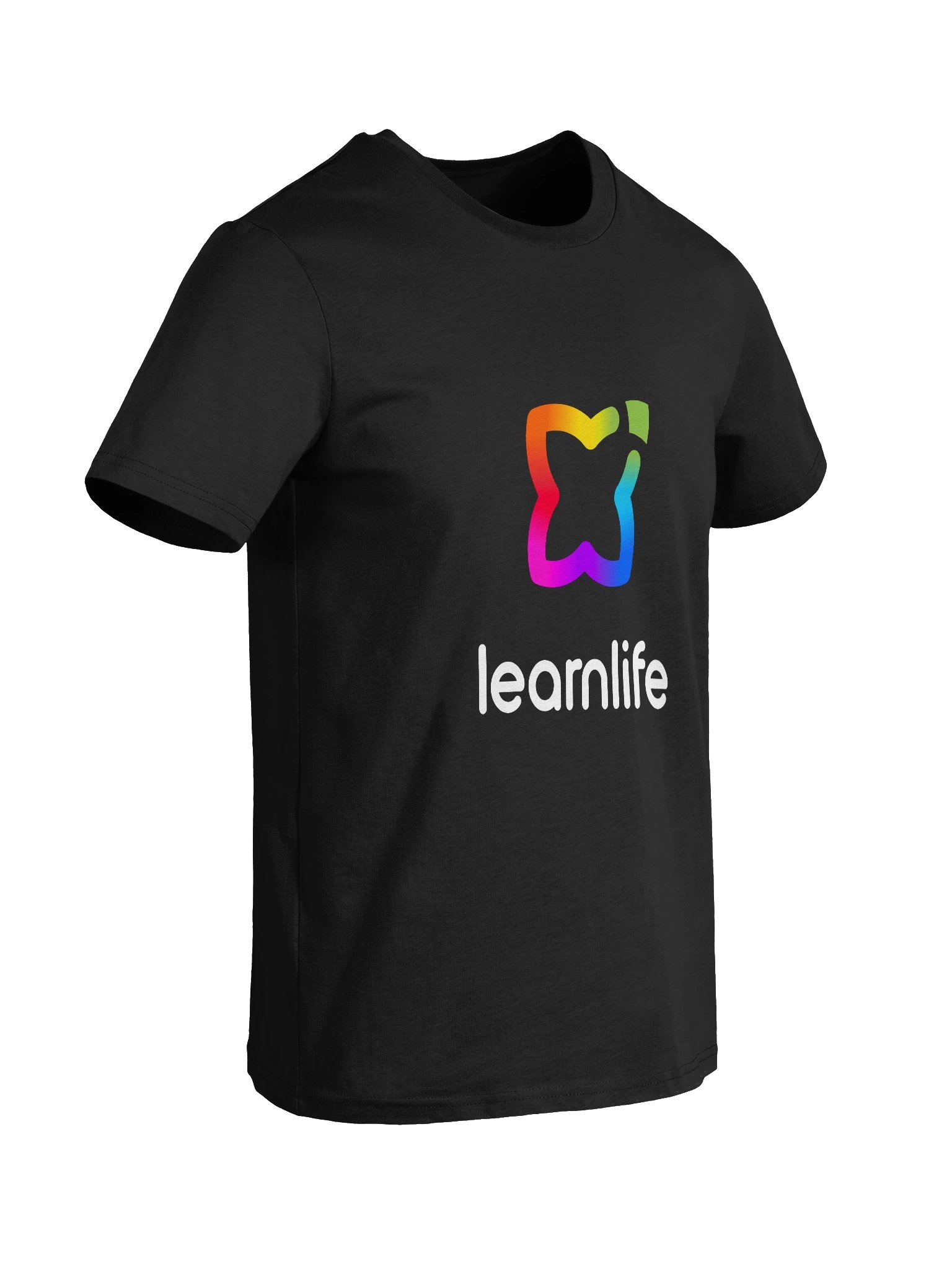 Adult/Teen Tee - Organic - Vertical Logo - Rainbow & White product image (8)