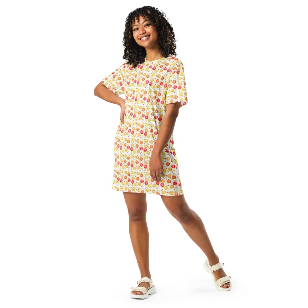 Orange Floral T-Shirt Dress product image (10)
