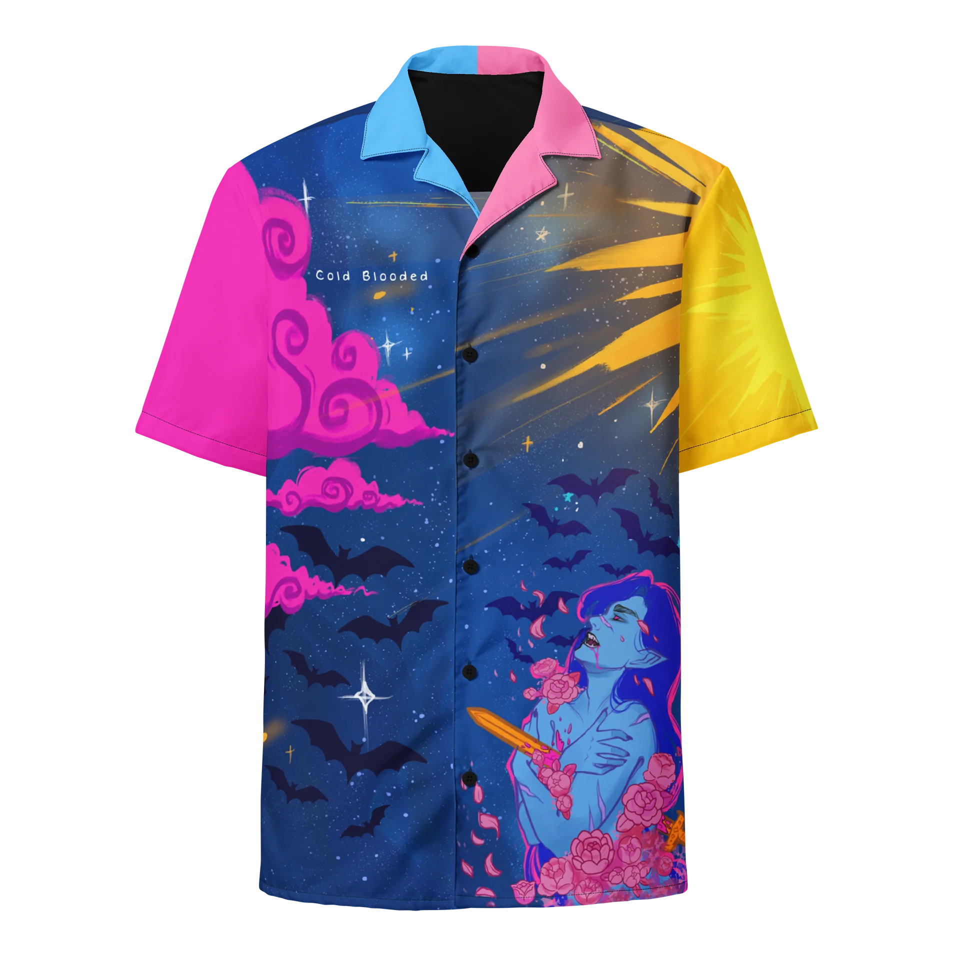 Pansexual Subtle Pride Vampire Button Up Shirt product image (4)