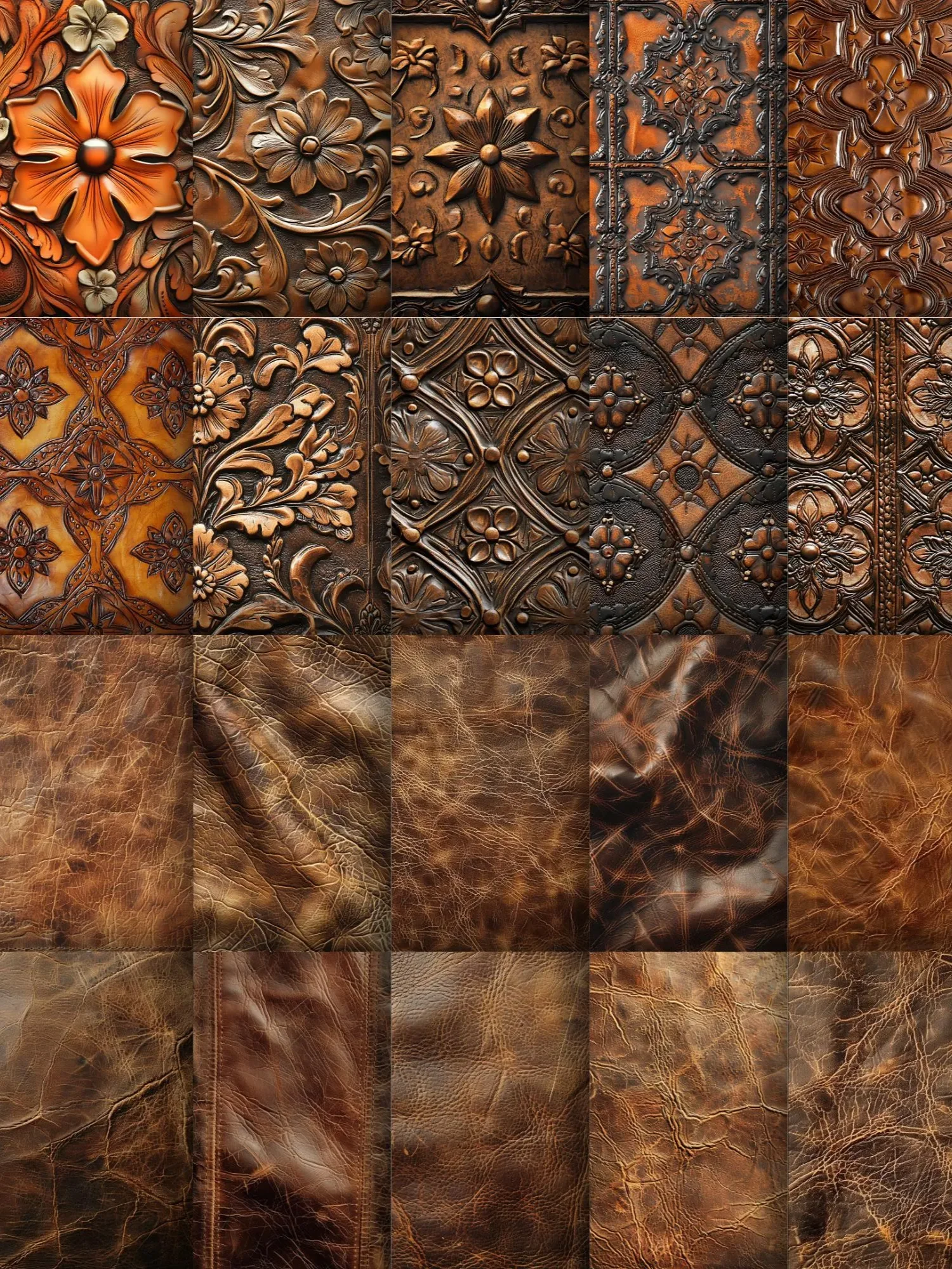 Tooled Leather Digital Paper Western Leather Textures product image (2)