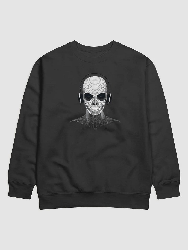 Cool Alien in Headphones Long Sleeve Sweater – Funky Sci-Fi Music Pullover product image (4)