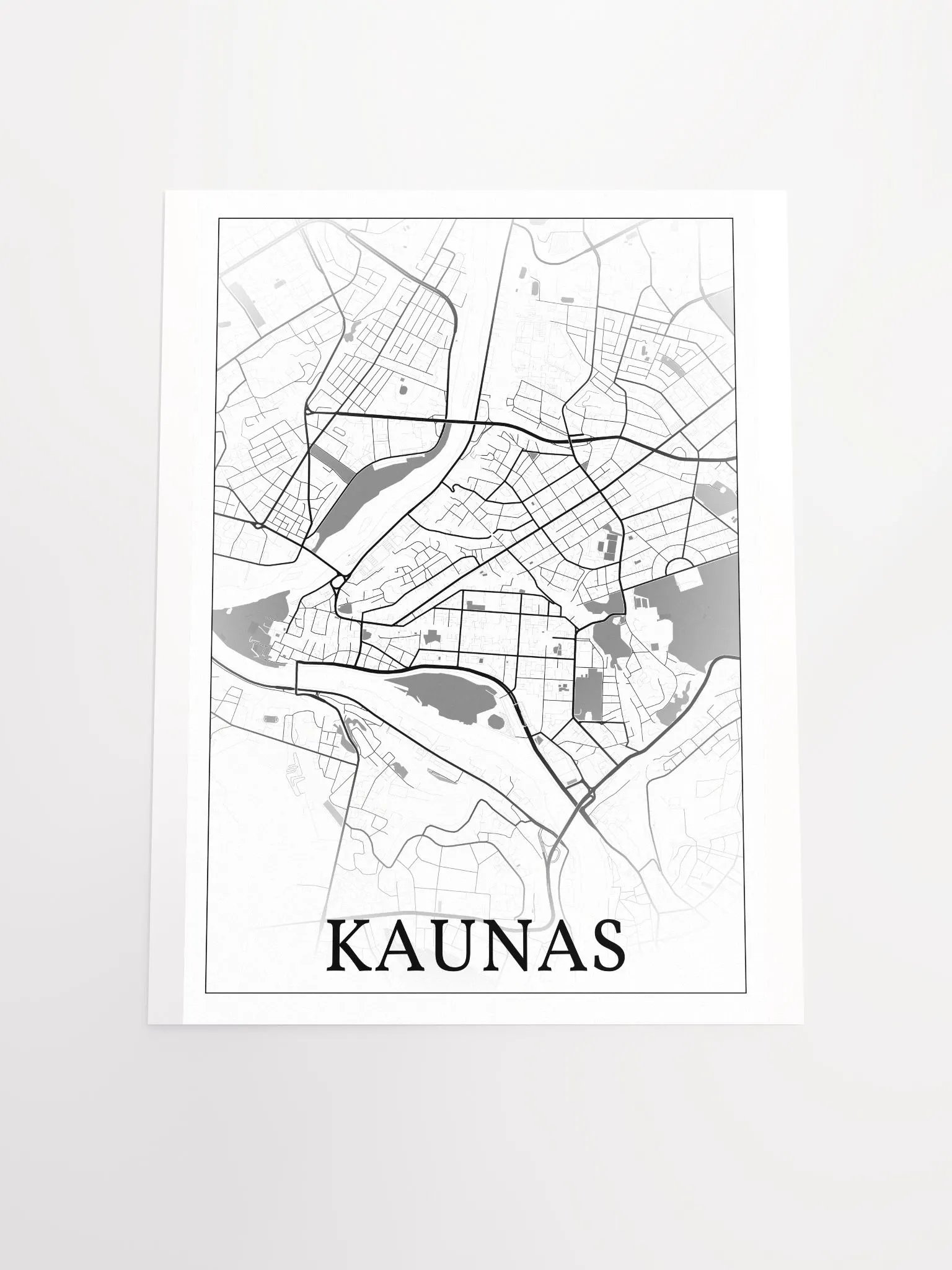 Kaunas, Lithuania, city map print product image (16)