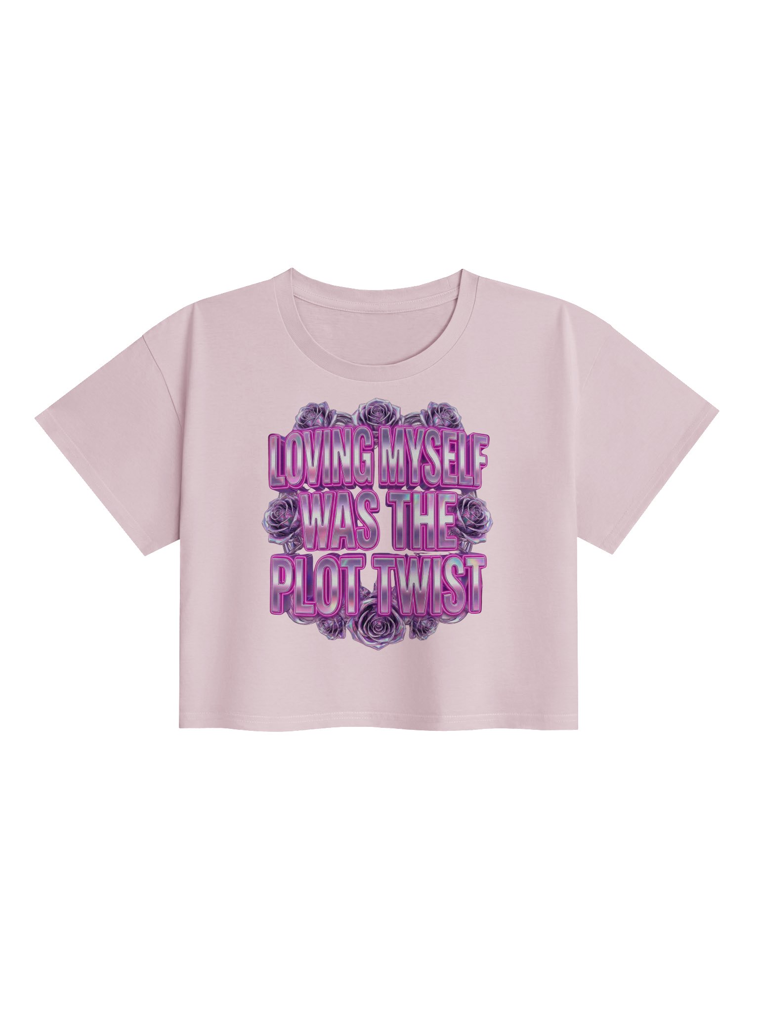Loving Myself Was The Plot Twist – Chrome Self-Love Crop Top product image (2)
