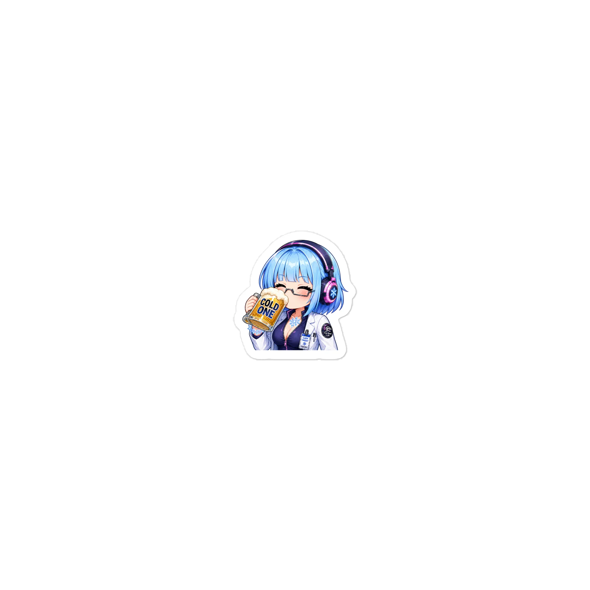 Lady Frost Beer Emote - Die Cut Sticker product image (2)