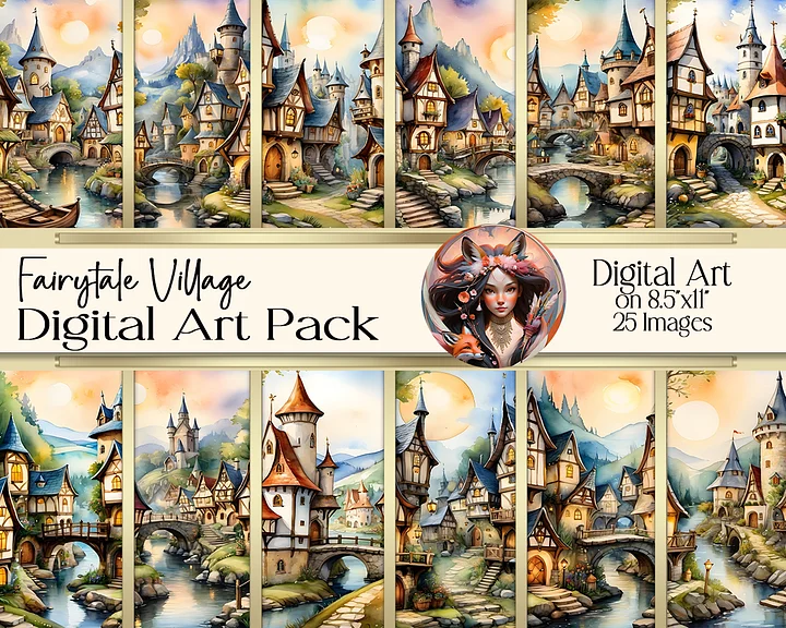 Fairytale Village Digital Art Pack product image (1)