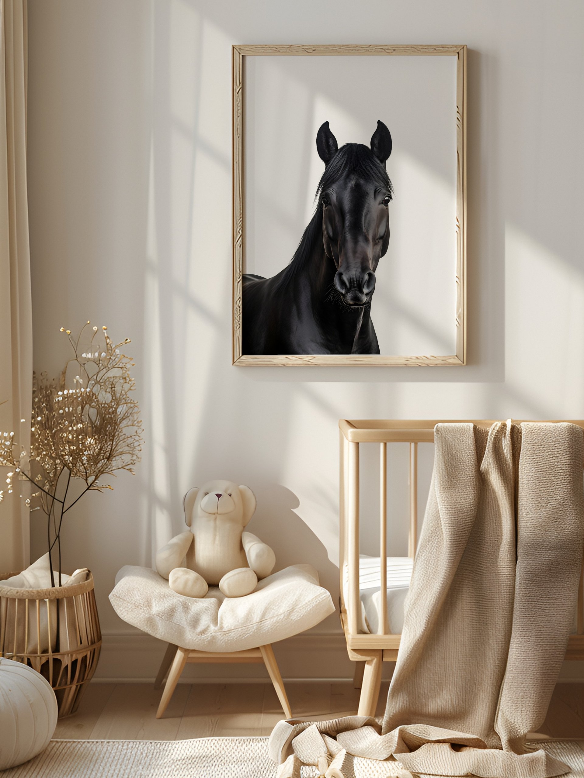 Farm Animal Black Horse Wall Art product image (6)