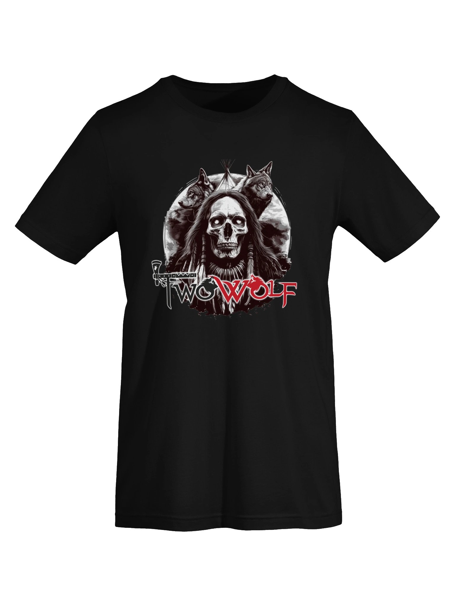 Two Wolf Skull Wolf Graphic T product image (5)
