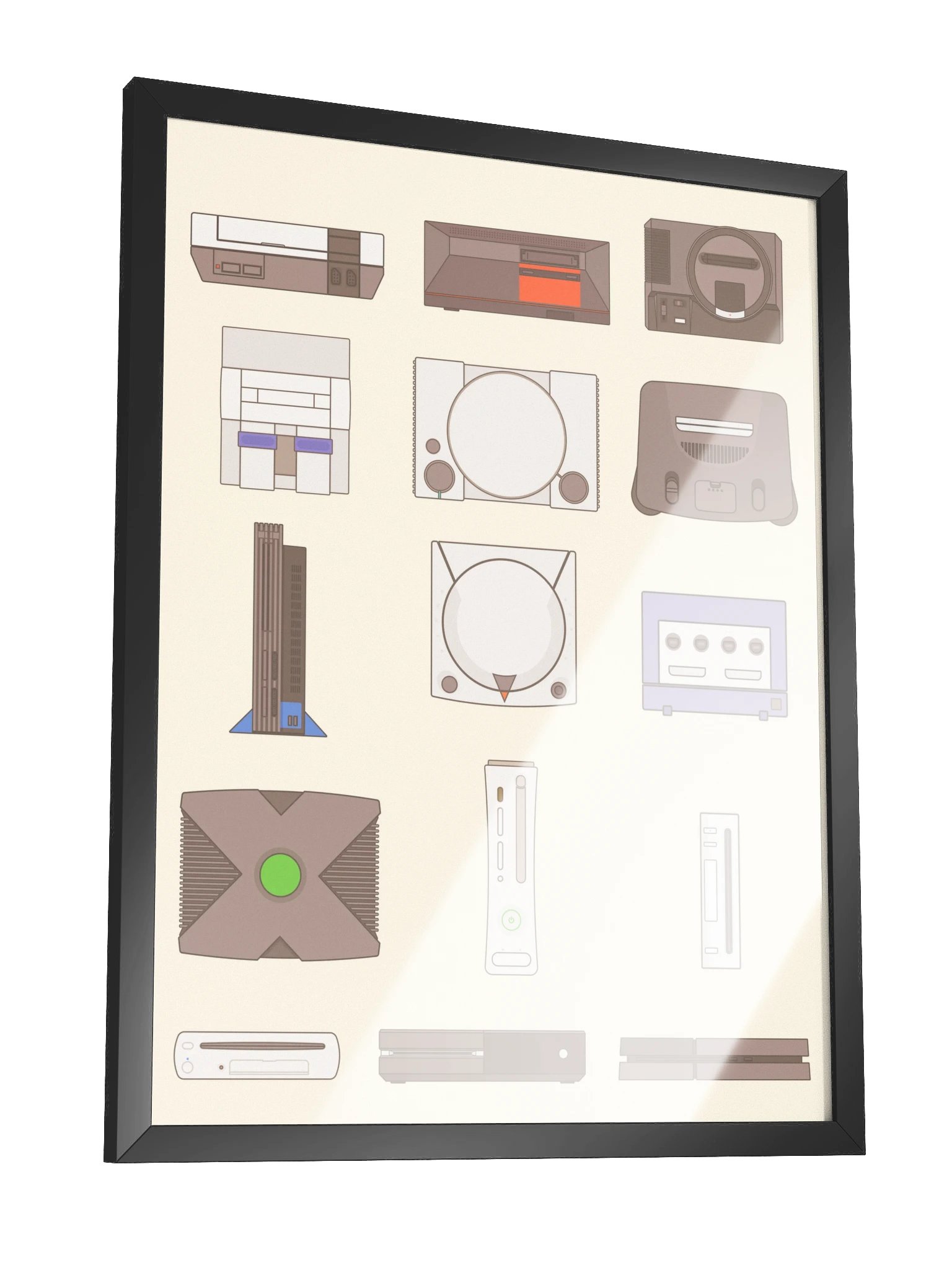 Retro Consoles (Beige) [3x4] | Framed product image (3)