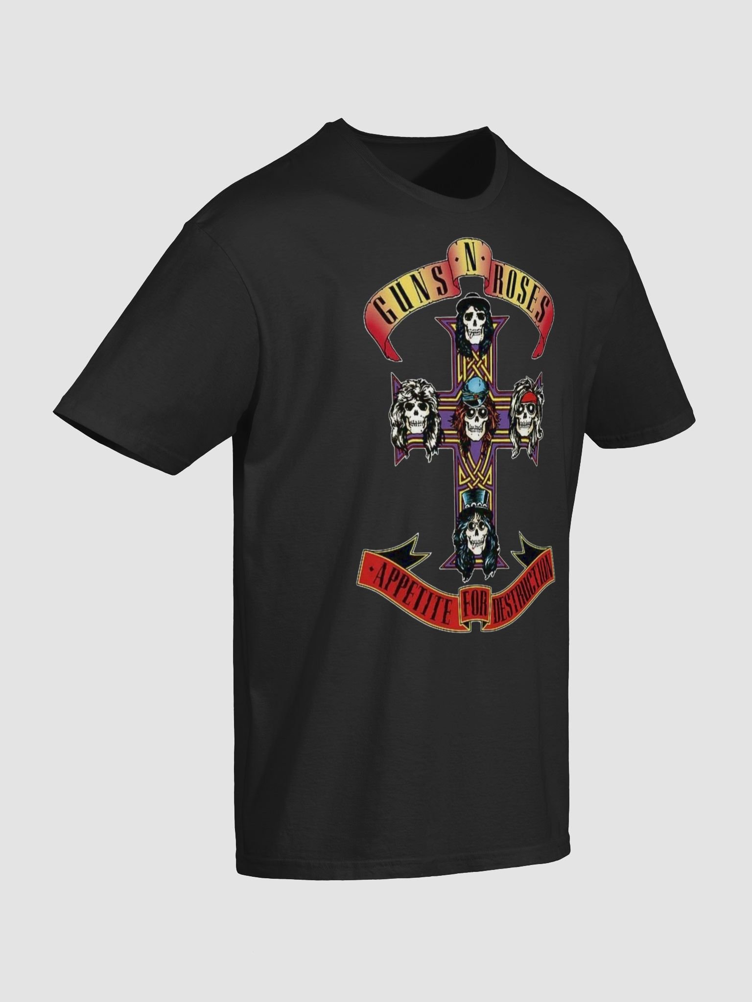 Guns N Roses Appetite For Destruction T-Shirt Skull Cross | Black Vintage 1987 Hard Rock Graphic Tee | Classic Rock Collector Shirt product image (6)