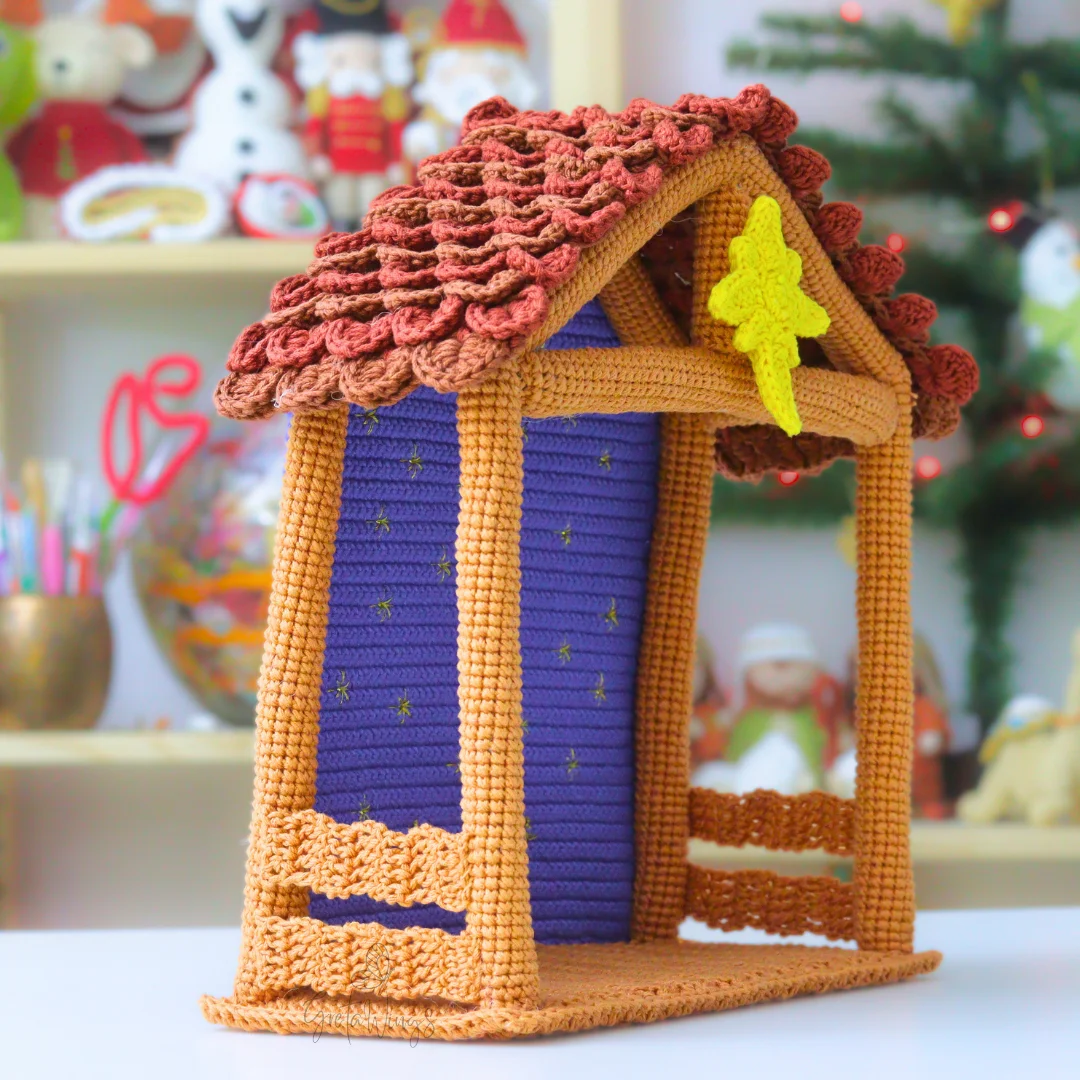 Casita Pesebre Nacimiento de Crochet Amigurumi Hecho a Mano (Incluye Estrella) product image (3)