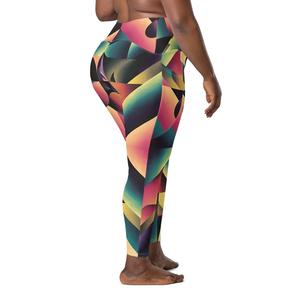 Abstract Lithographic Pattern Design Leggings with pockets - V7 product image (3)
