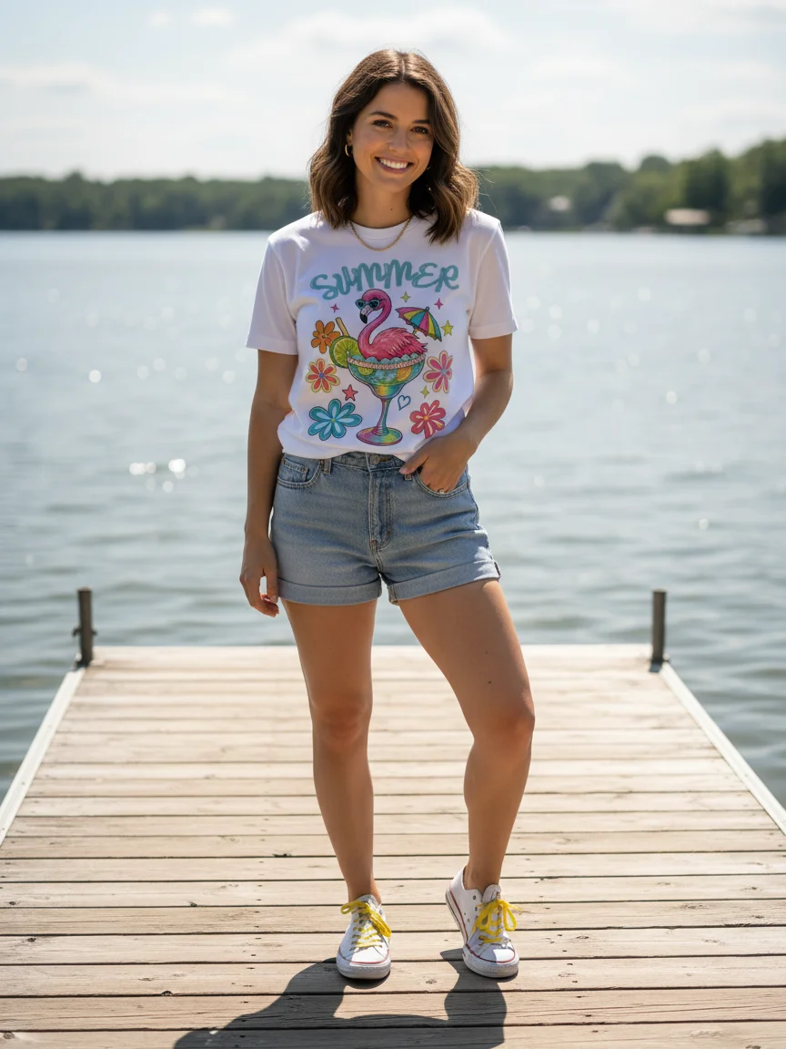 Summer Flamingo Margarita Tee product image (3)