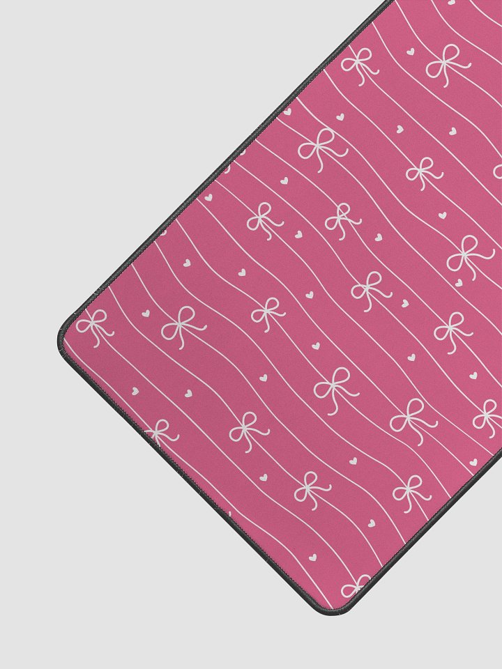 Pink Bow Coquette Desk Mat-12'' x 22'' product image (2)