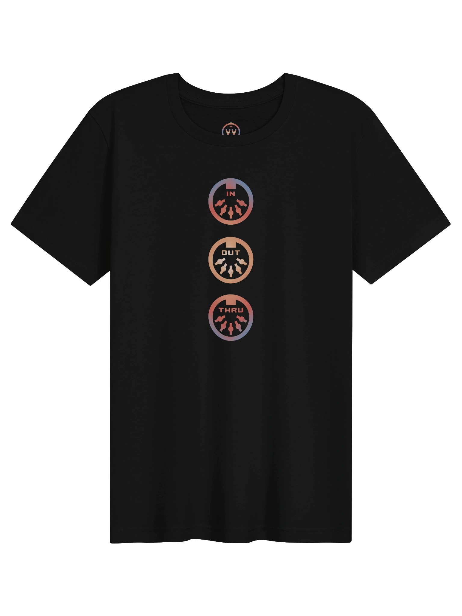 MIDI T-Shirt - In Out Thru (Musical Instrument Digital Interface Synthesizer) product image (4)