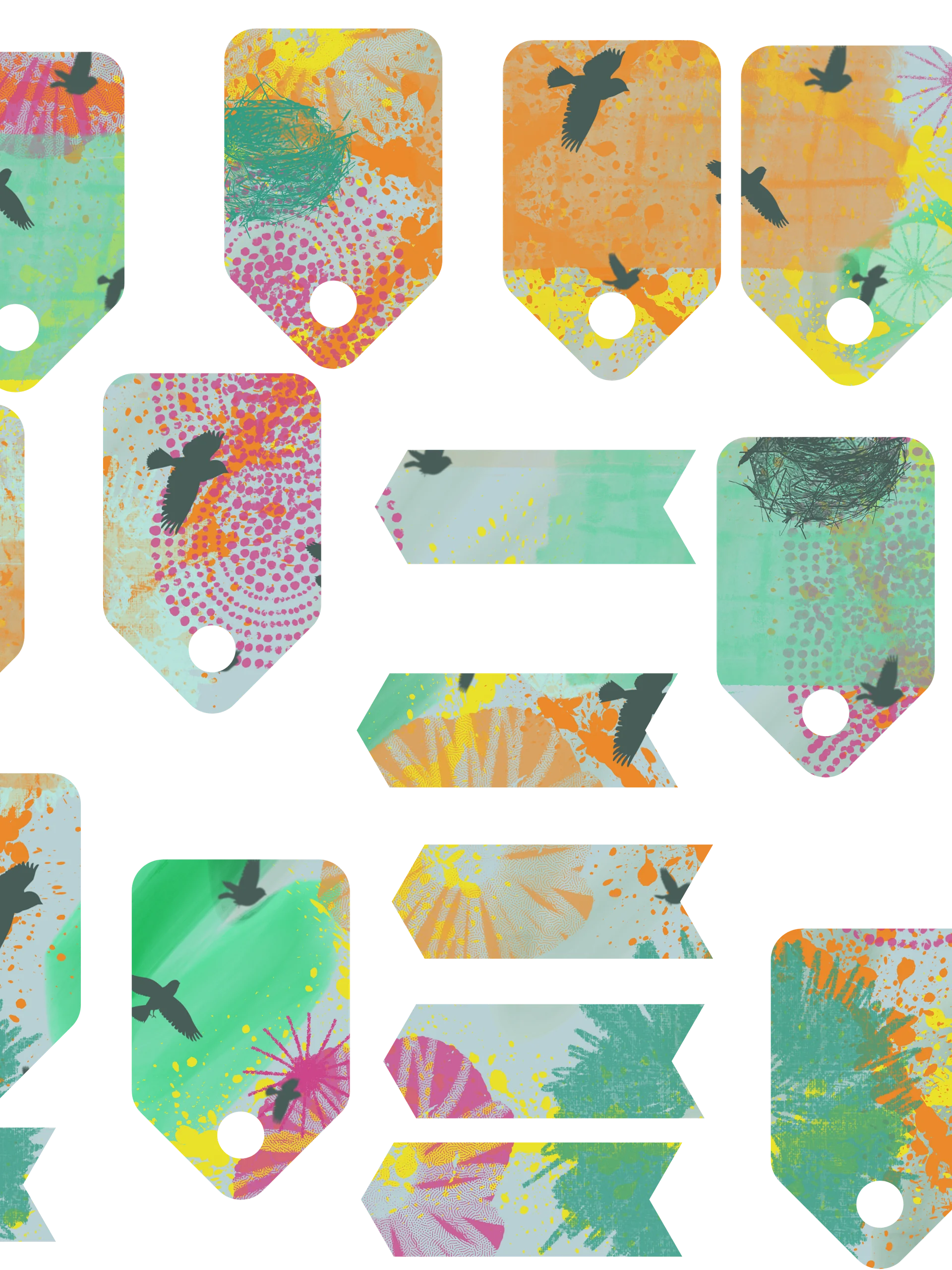 pretty tags digital paper product image (1)