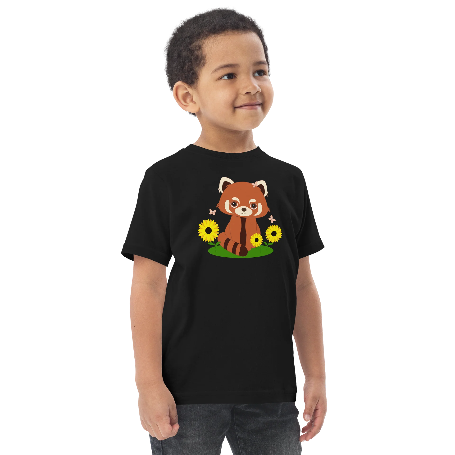 Soft Paws & Petals Red Panda Toddler Jersey T-Shirt-Black product image (2)