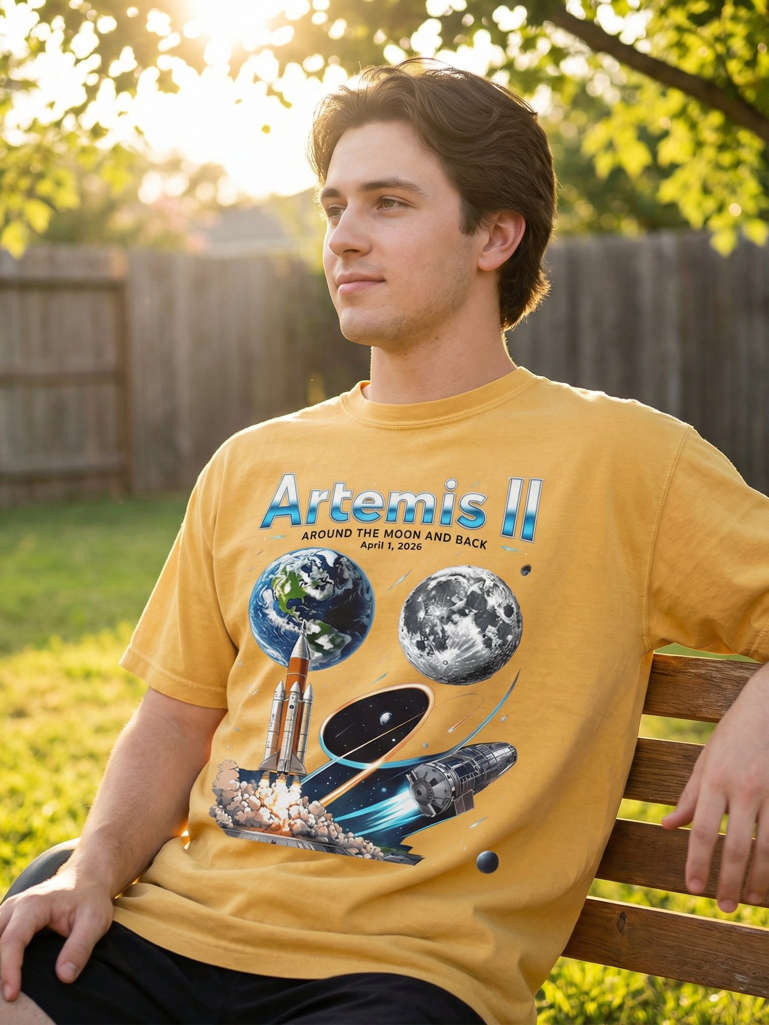 Artemis II Space Mission T-Shirt Moon Rocket Graphic Tee product image (8)