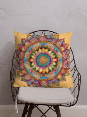 Golden Bloom Mandala - Pillow product image (6)
