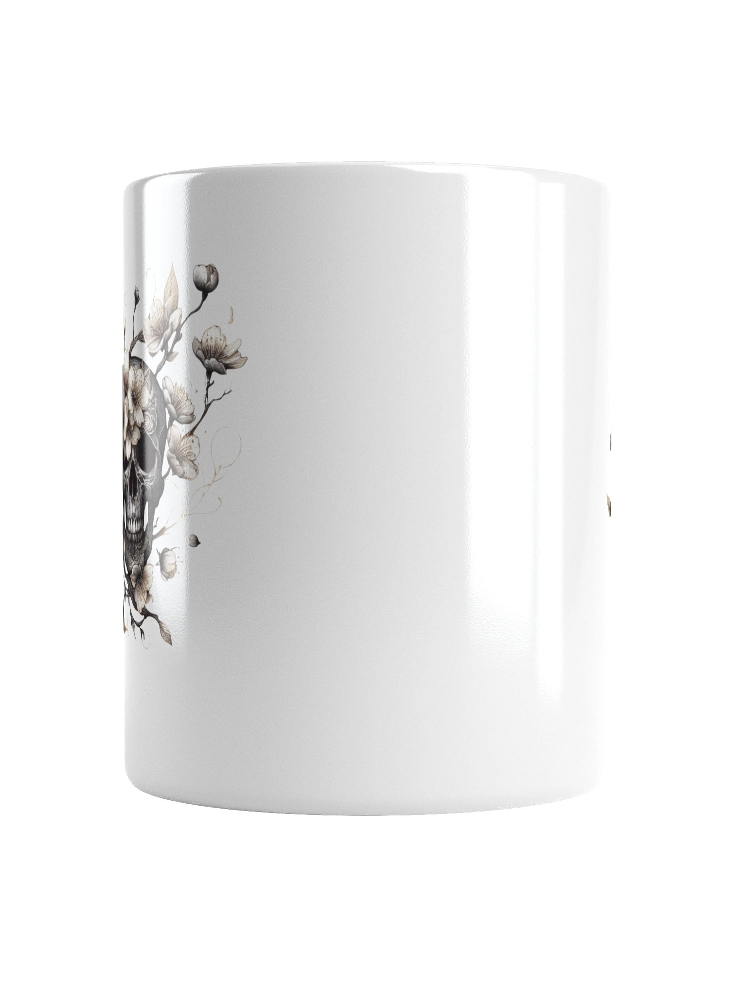 Floral Skulls White Glossy Mug product image (6)