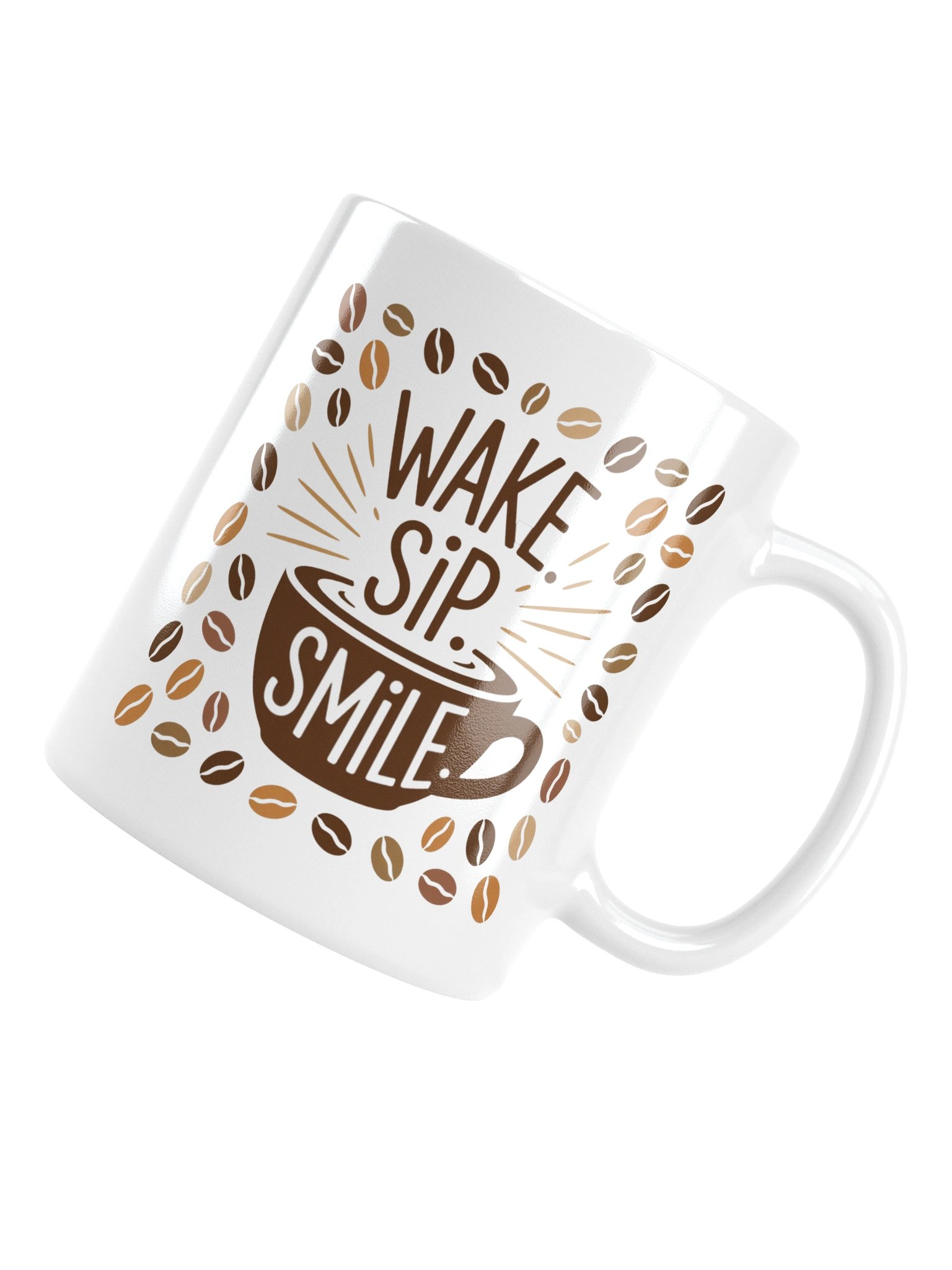 Wake Sip Smile Coffee Mug – Morning Motivation for Coffee Lovers product image (6)