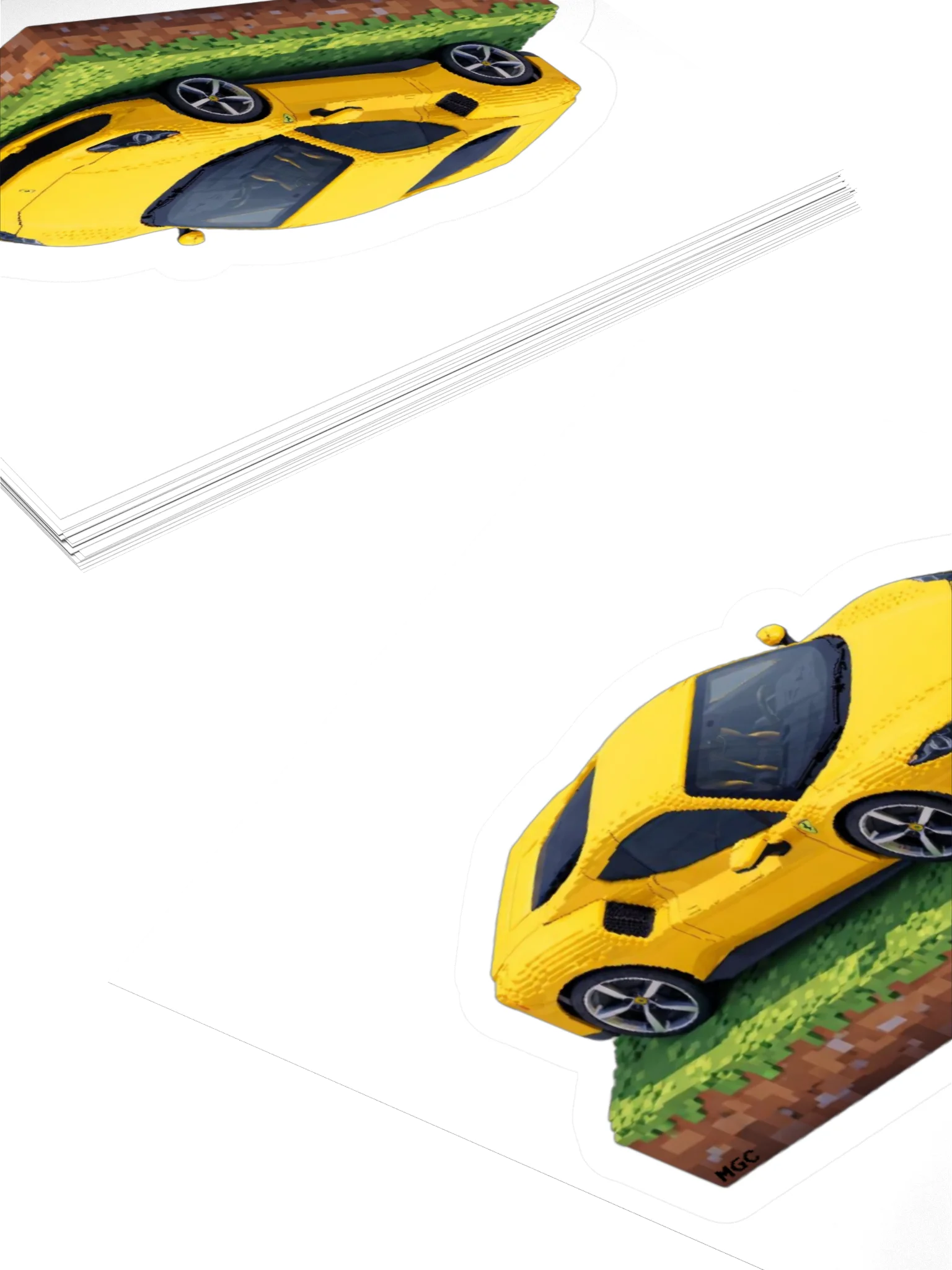 Yellow Ferrari 296 GTS Sticker (Pixel, Retro, Minecraft) product image (12)