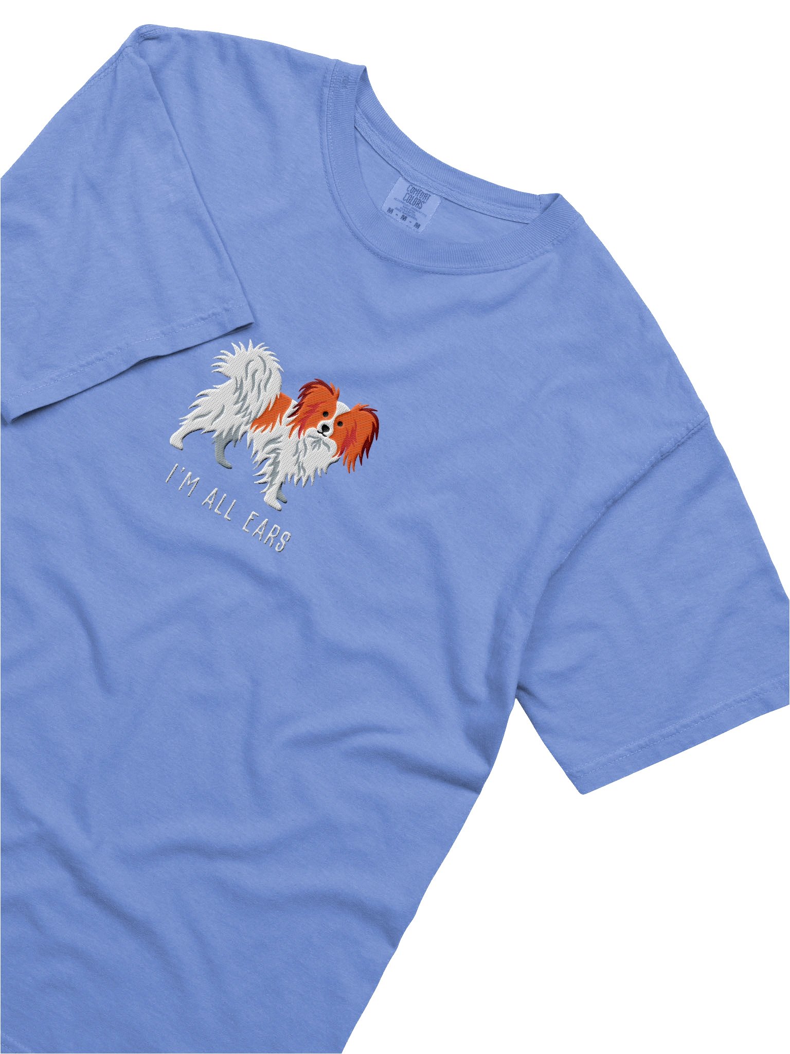 I'm All Ears T-Shirt(Embroidered) of a Papillon(Red & White) product image (8)