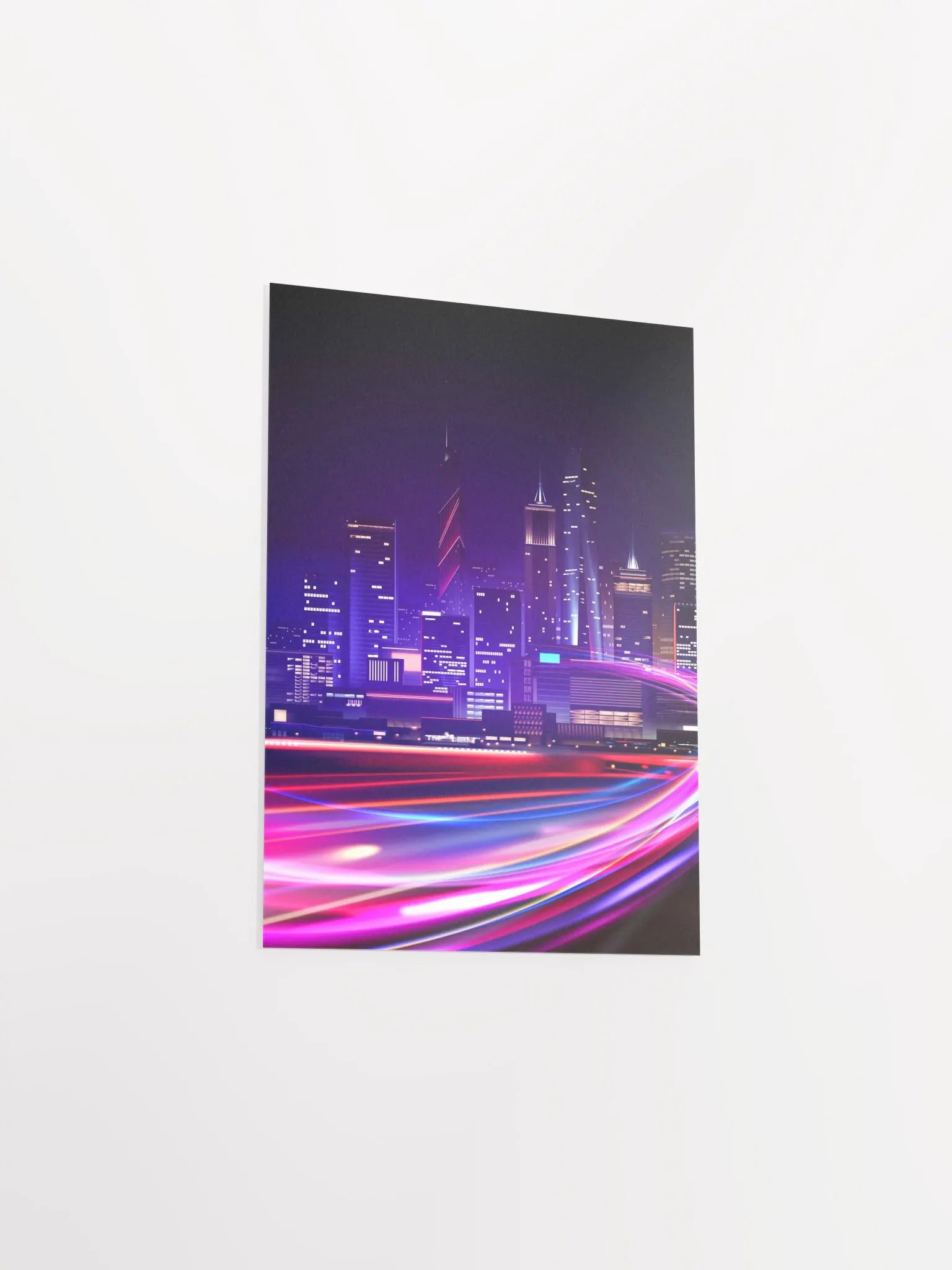 Neon city: fast lights #2 (synthwave/vaporwave/retrowave/cyberpunk) — aesthetic poster product image (8)