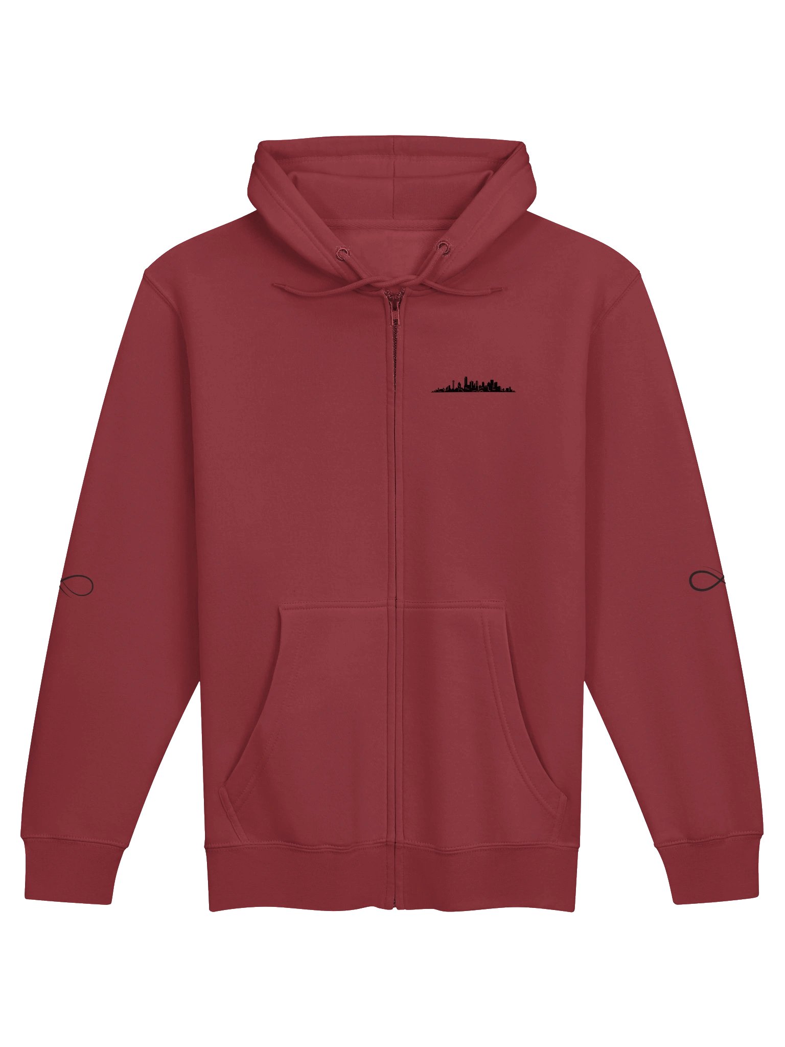 He's Always Watching Skyline Hoodie w Design on Back product image (1)