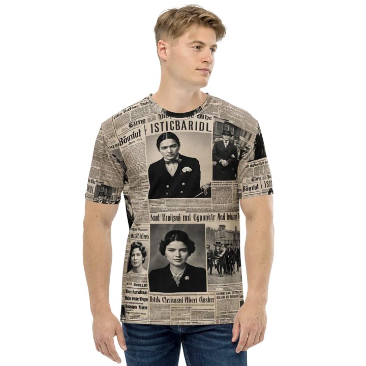 Vintage Newspaper Collage All-Over Print Tee product image (1)