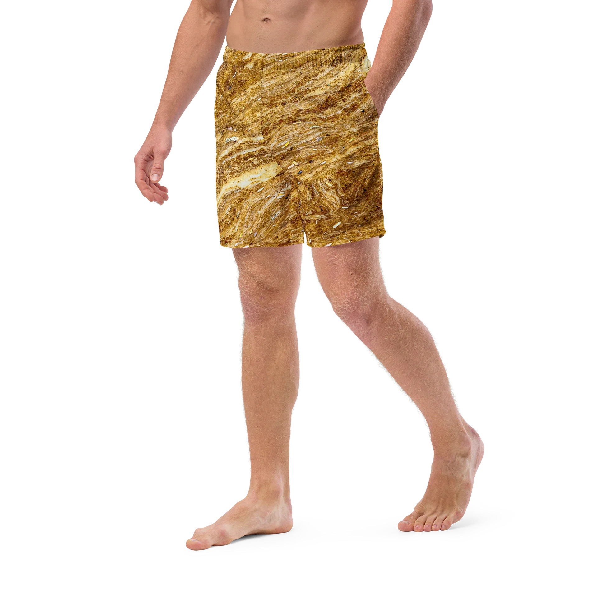 Golden Strata All-Over Print Swim Trunks product image (5)