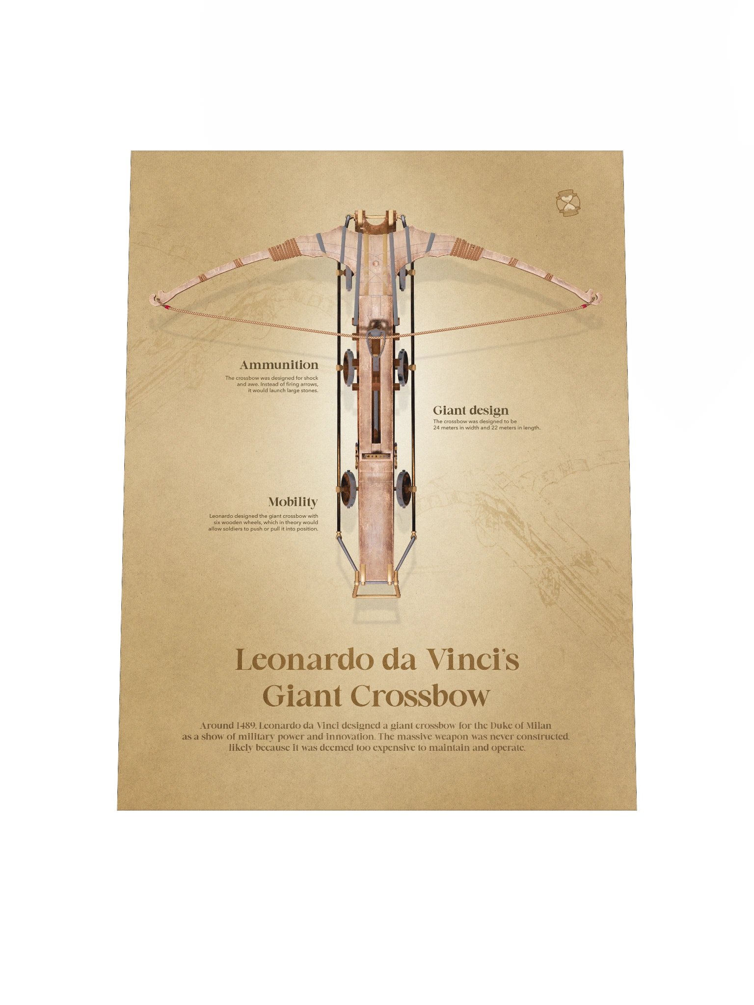 Leonardo da Vinci's Giant Crossbow (Unframed poster) product image (6)