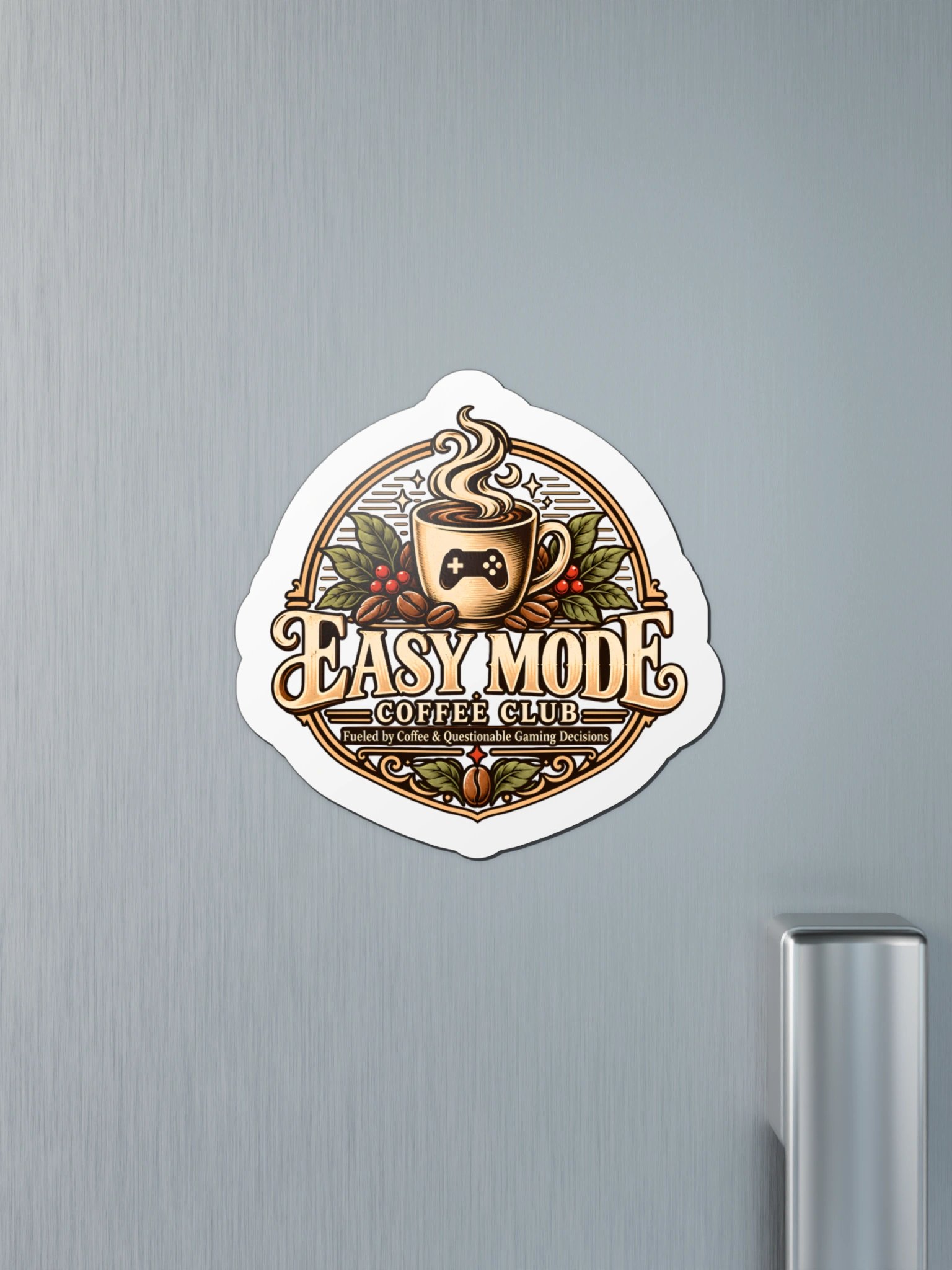 Easy Mode Coffee Club Magnet – 4" × 4" product image (4)