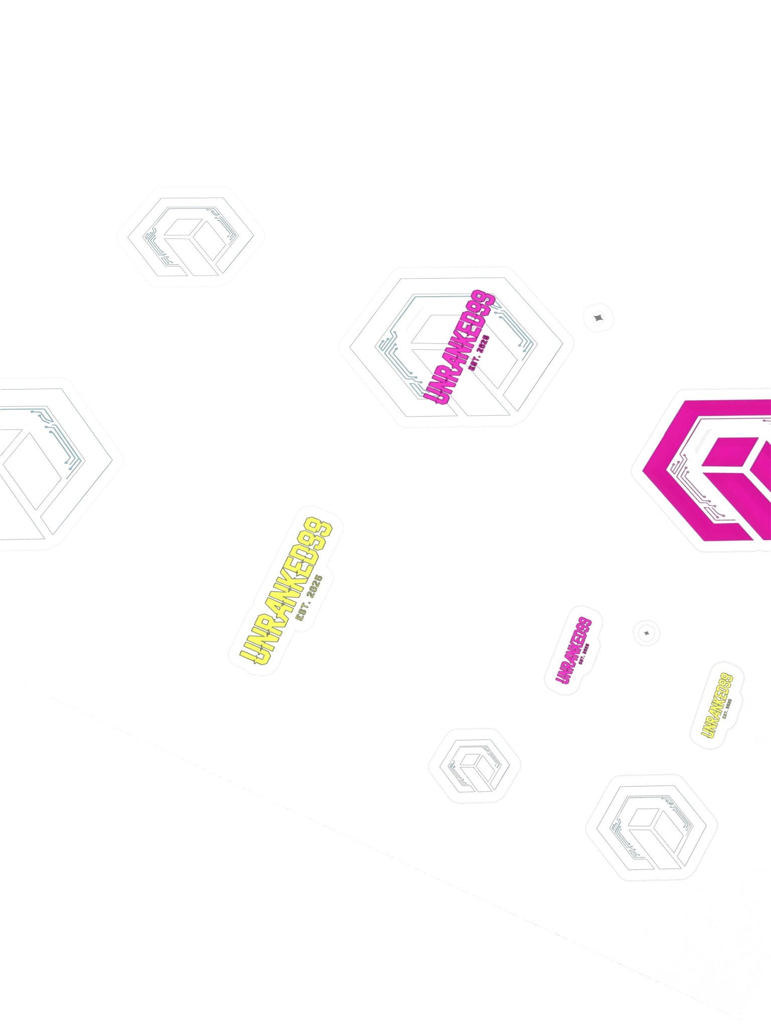 UNRANKED99 Hex Logo Sticker Sheet product image (2)