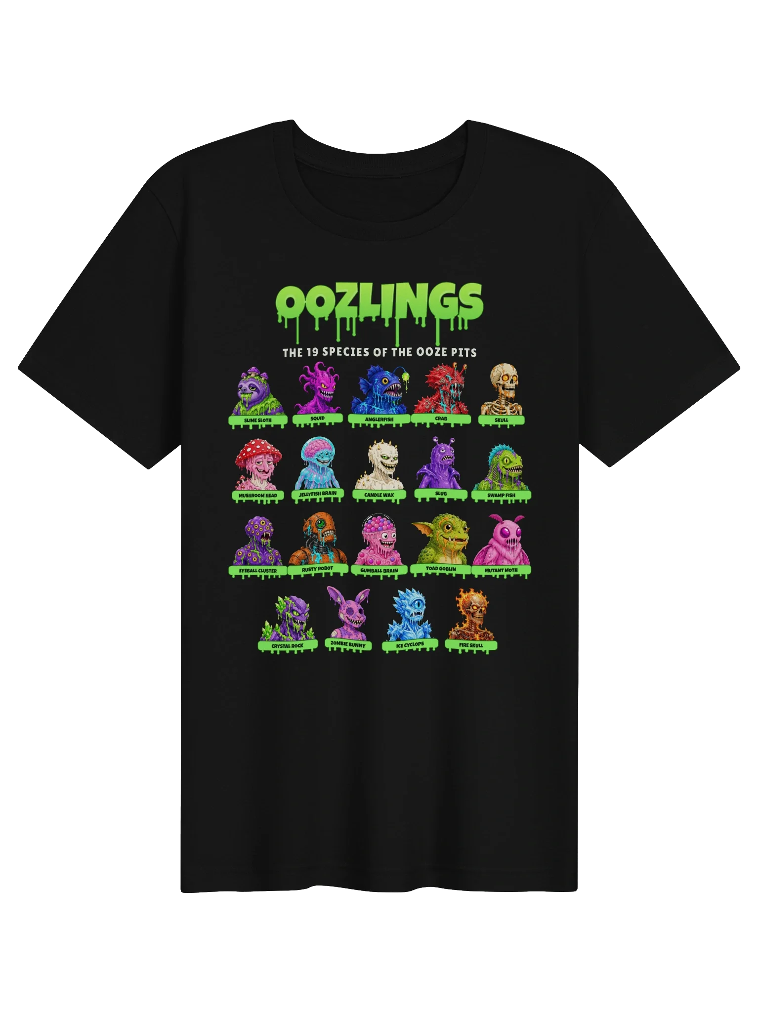 Oozlings Species Lineup Tee in Black