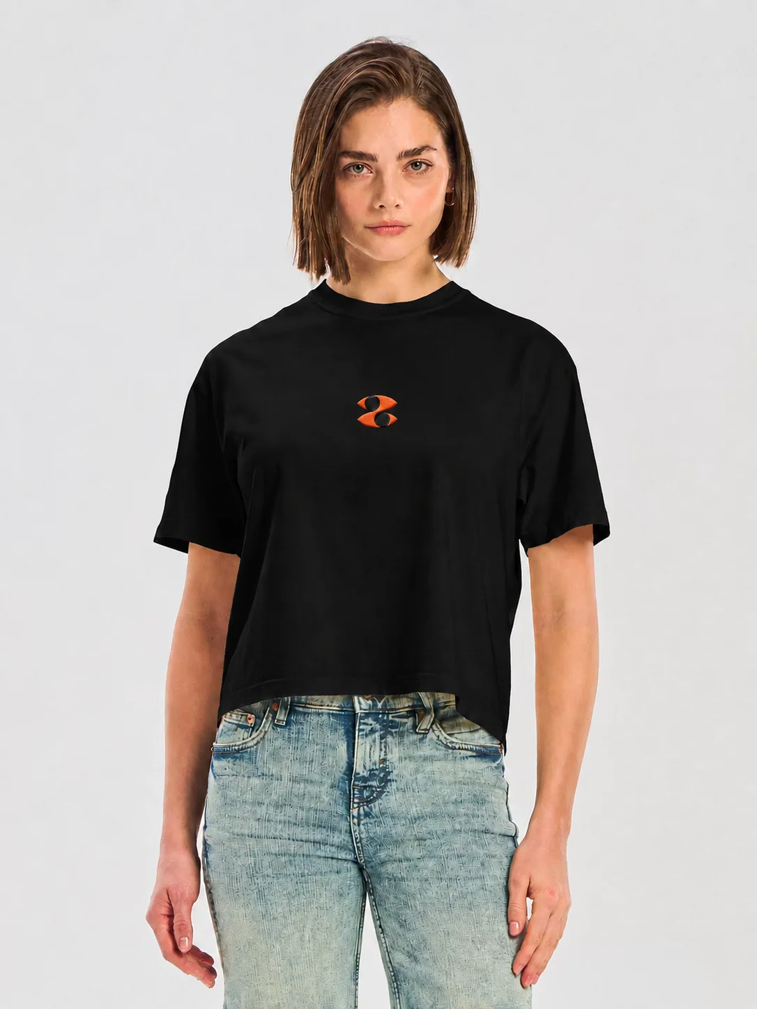 Embroidered Cropped Tee - Sunset product image (3)