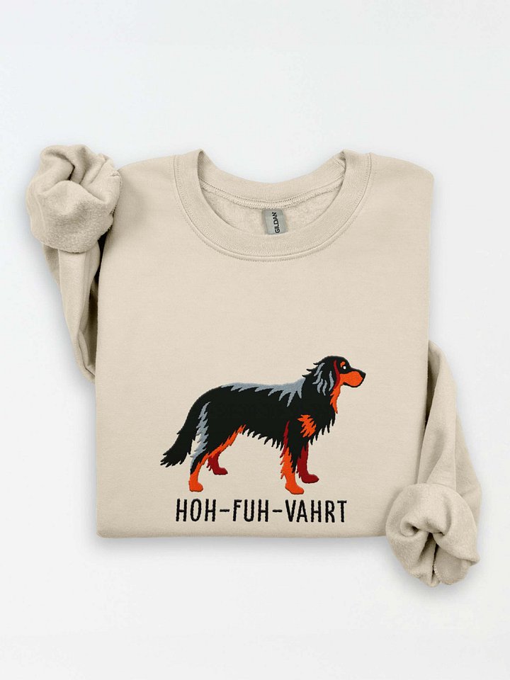Hoh-Fuh-Vahrt Sweatshirt (Embroidered) of a Hovawart(Black & Tan) product image (1)