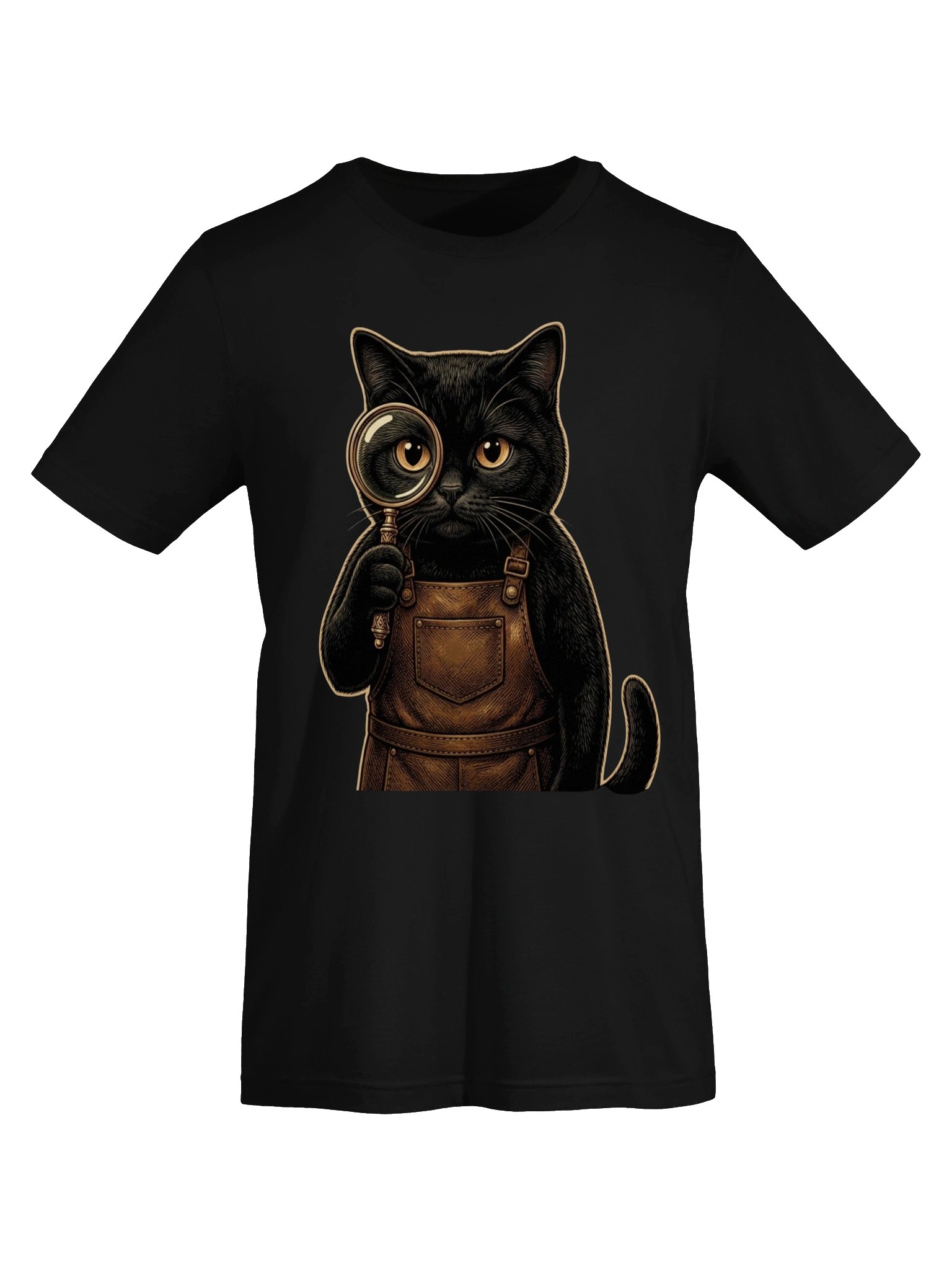 Inspector Cat Vintage Graphic Tee - Curious Black Cat Detective Shirt product image (17)