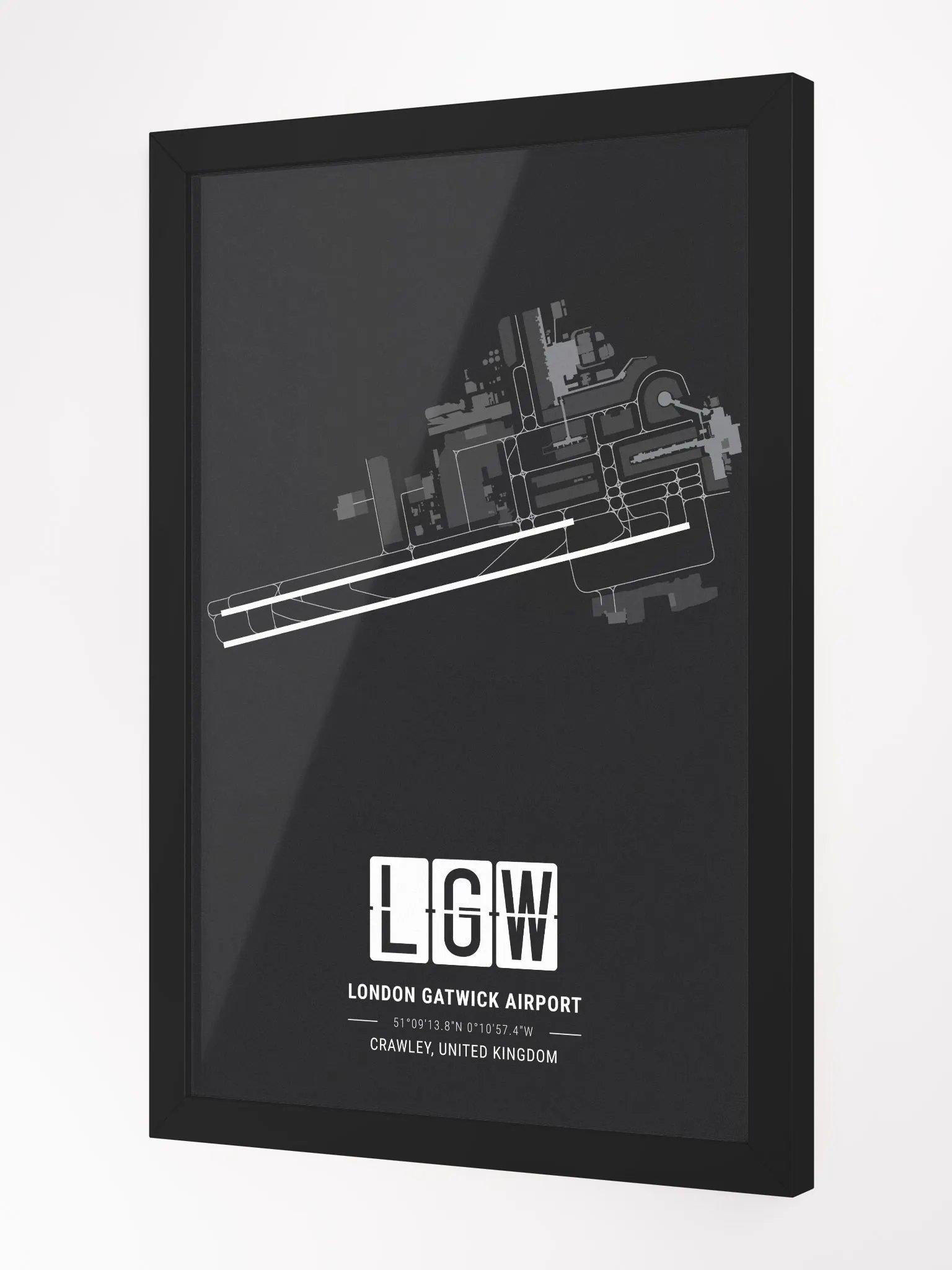 Framed Airport LGW Premium Map On Matt Paper product image (2)